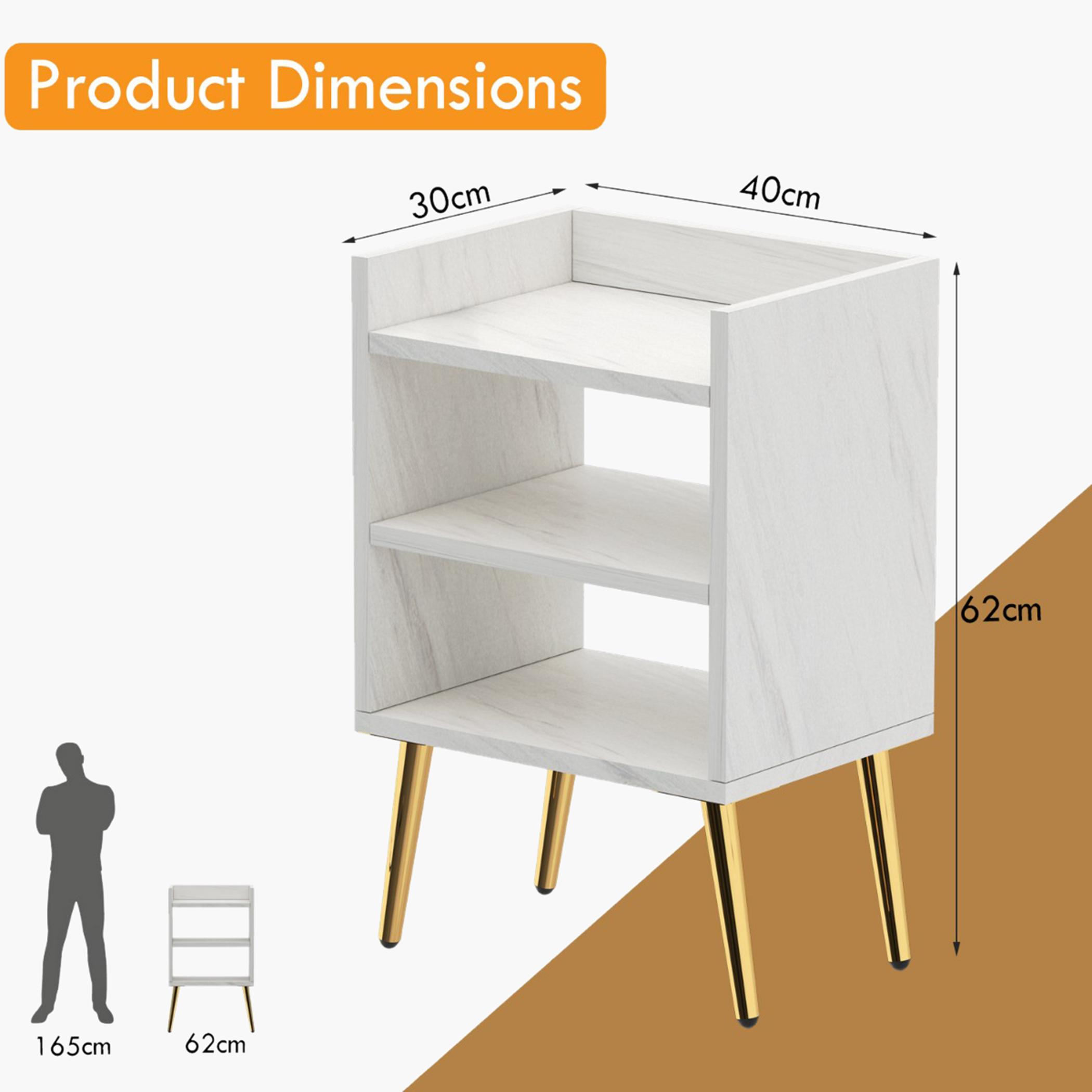 Modern Night Stand with Storage Shelf - 40x30x62 cm-furniture-bedroom-nightstands-image-5