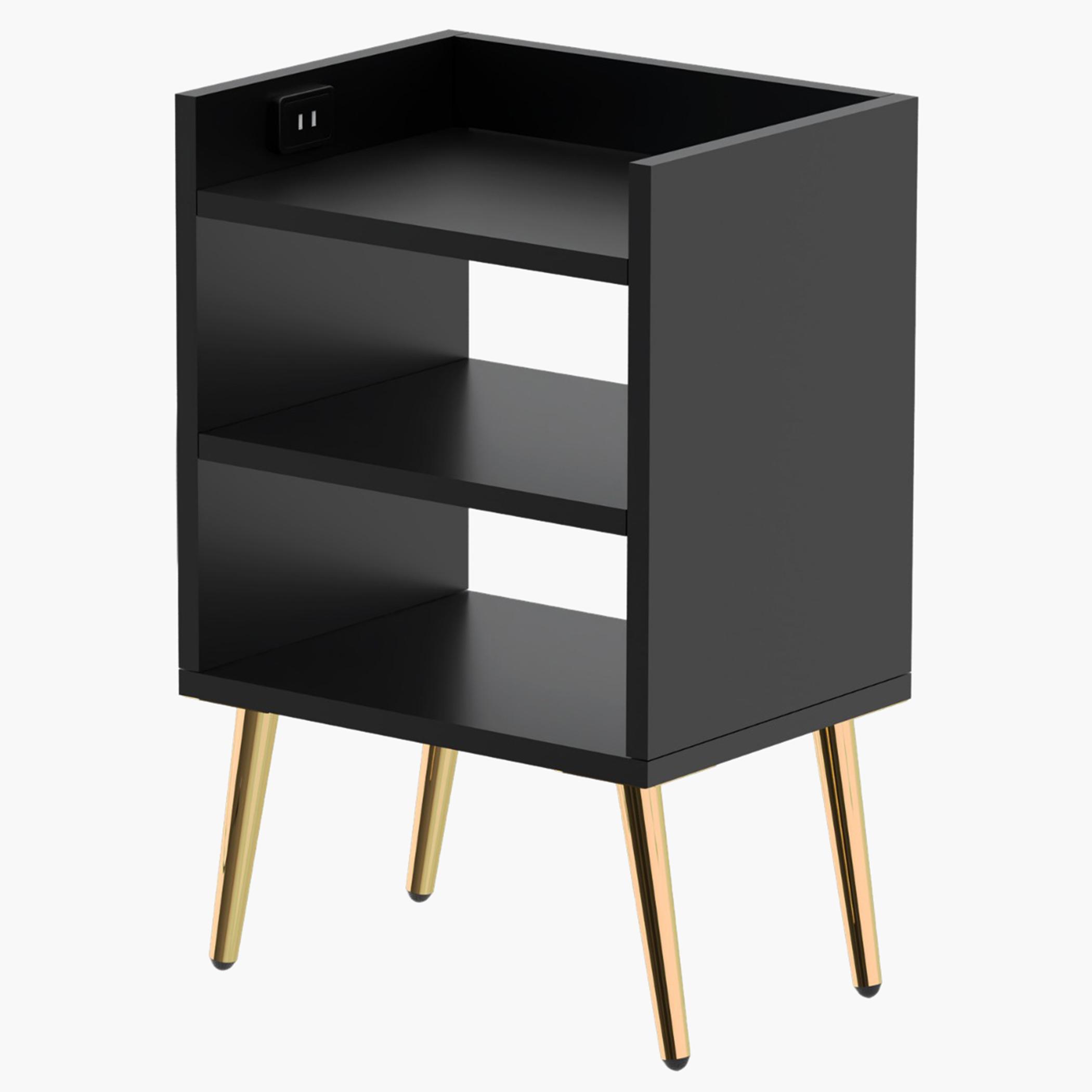 Modern Night Stand with Storage Shelf - 40x30x62 cm-furniture-bedroom-nightstands-image-1