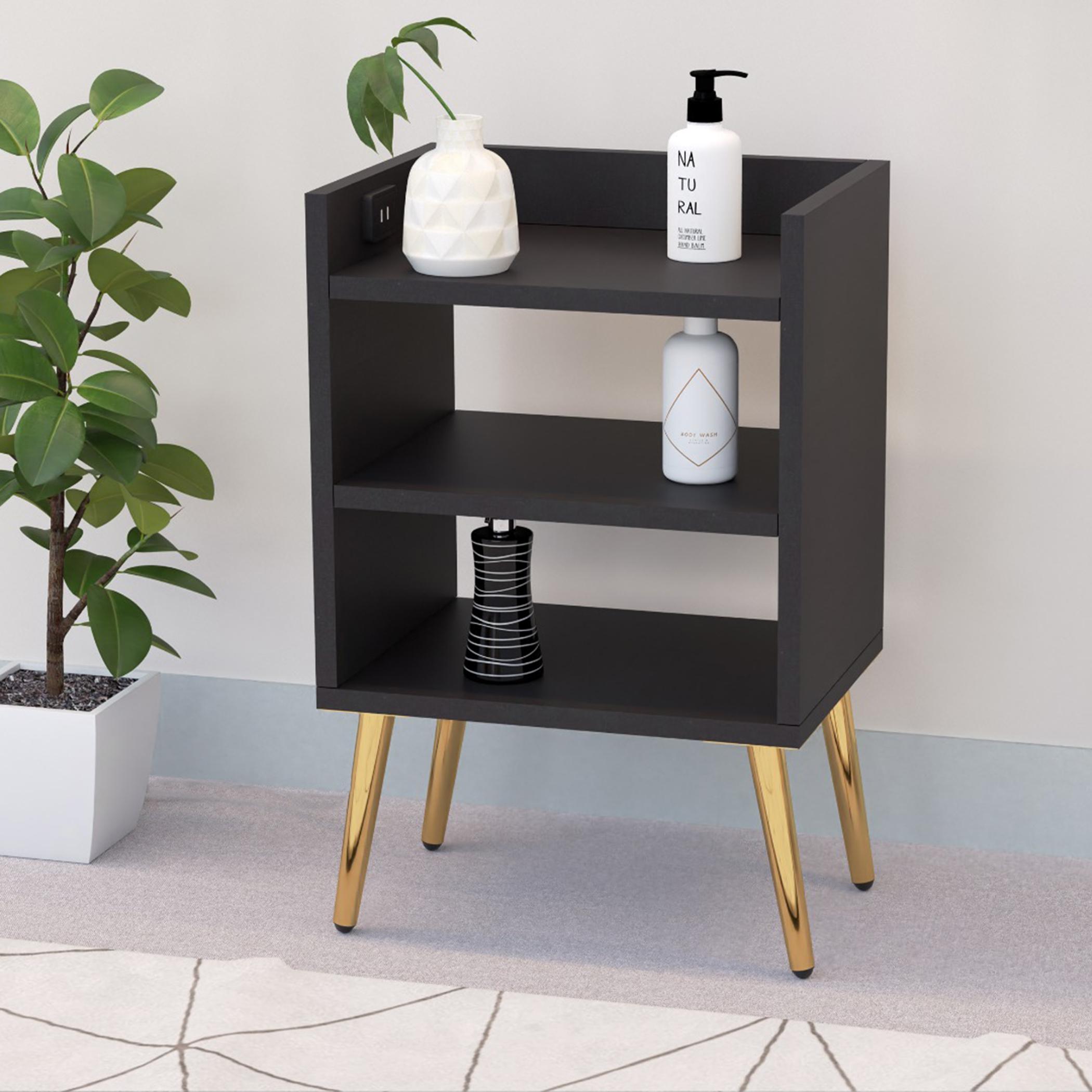 Modern Night Stand with Storage Shelf - 40x30x62 cm-furniture-bedroom-nightstands-image-4
