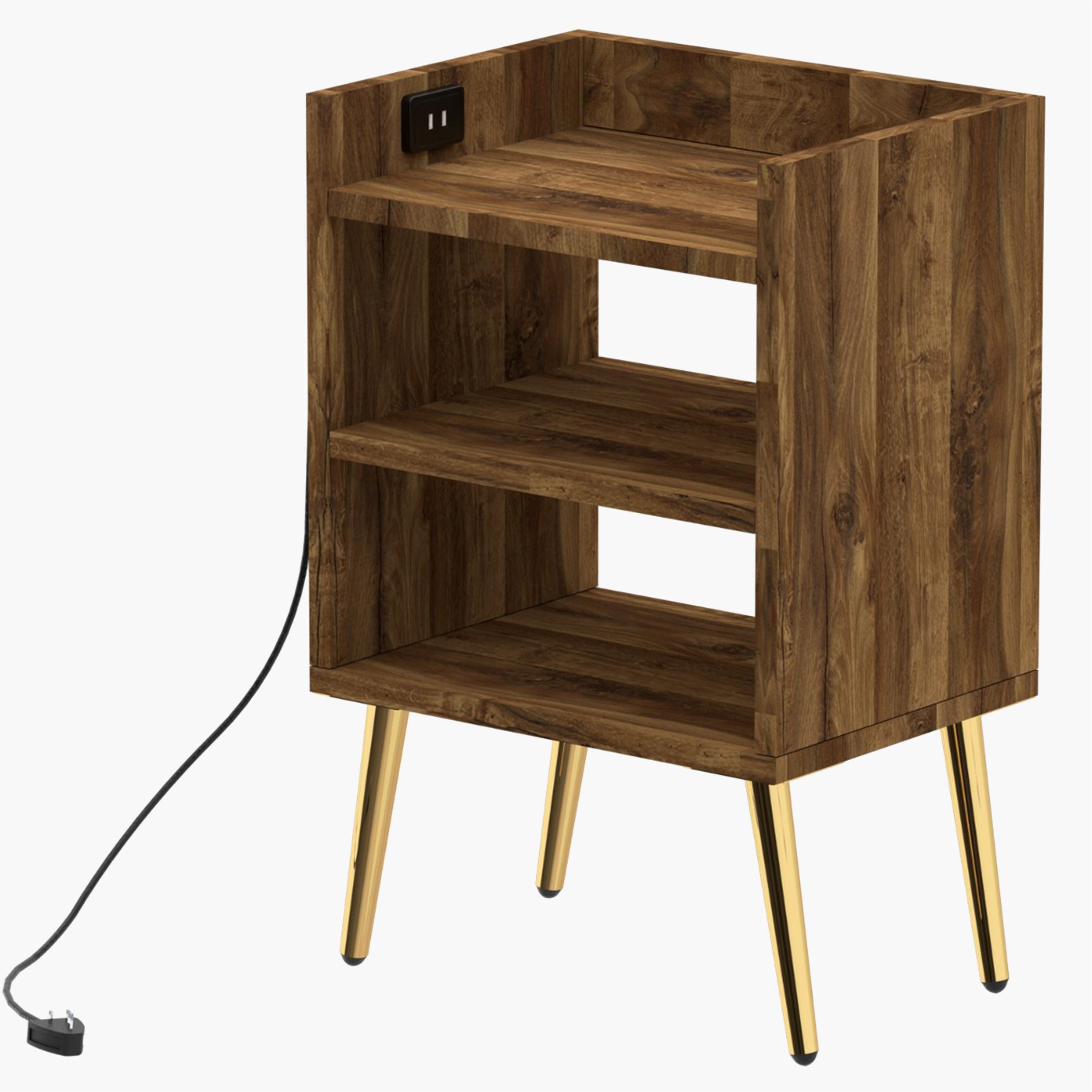 Wooden Nightstand with USB Port - 40x30x62 cm-furniture-bedroom-nightstands-image-1