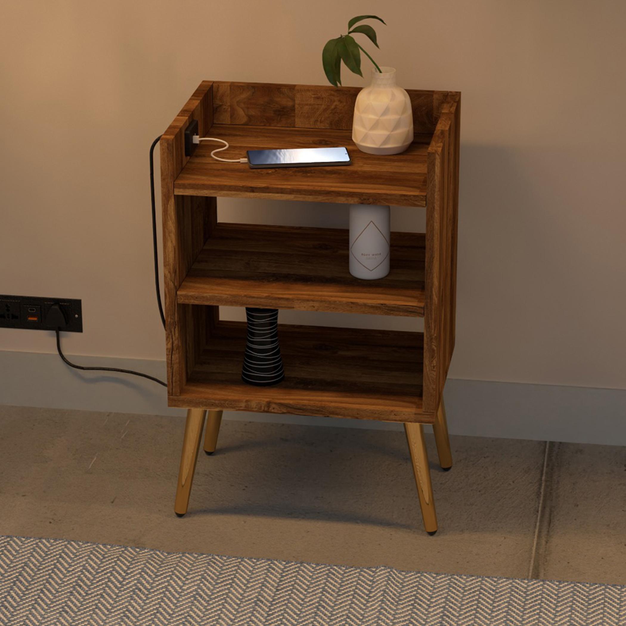 Wooden Nightstand with USB Port - 40x30x62 cm-furniture-bedroom-nightstands-image-3