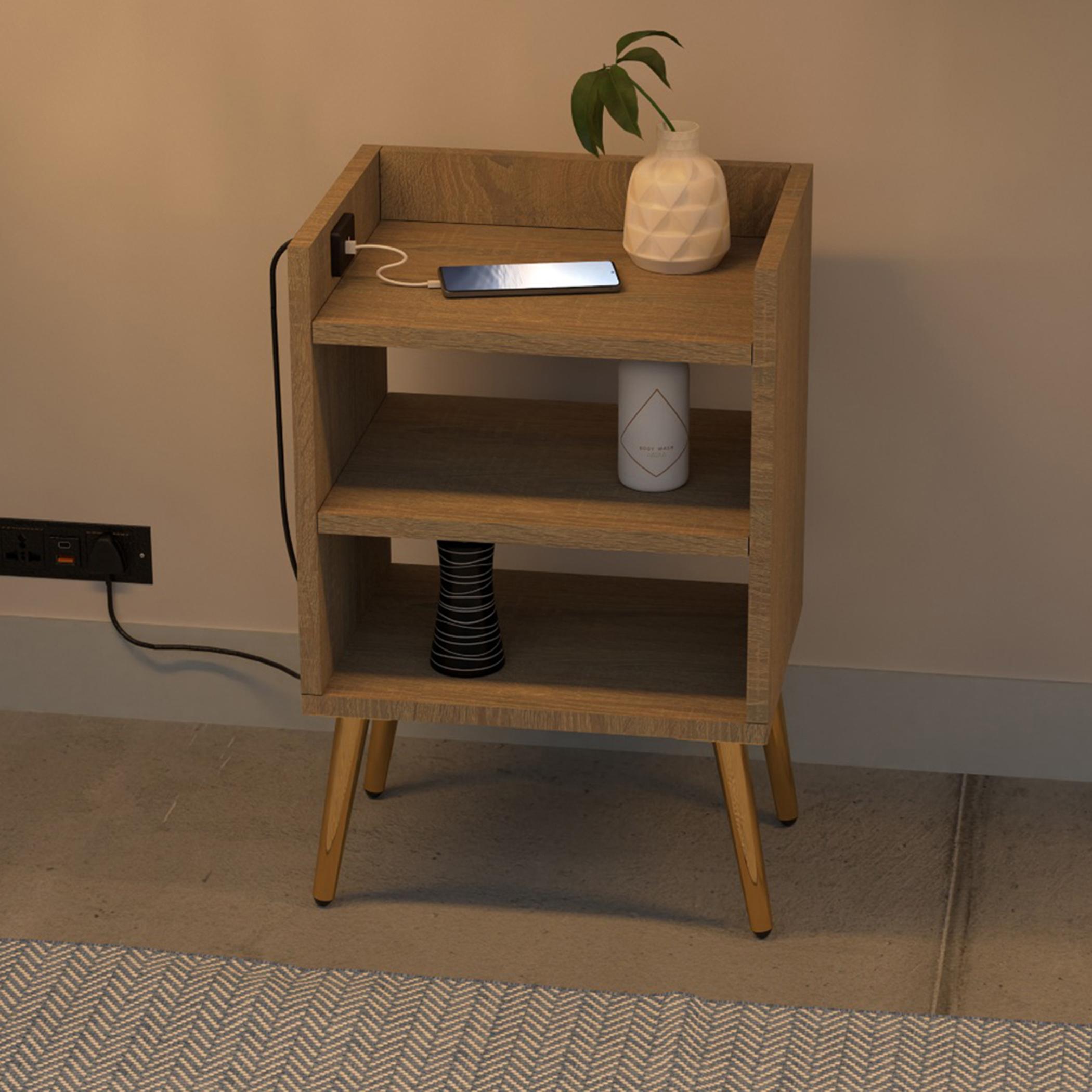 Wooden Nightstand with USB Port - 40x30x62 cm-furniture-bedroom-nightstands-image-3