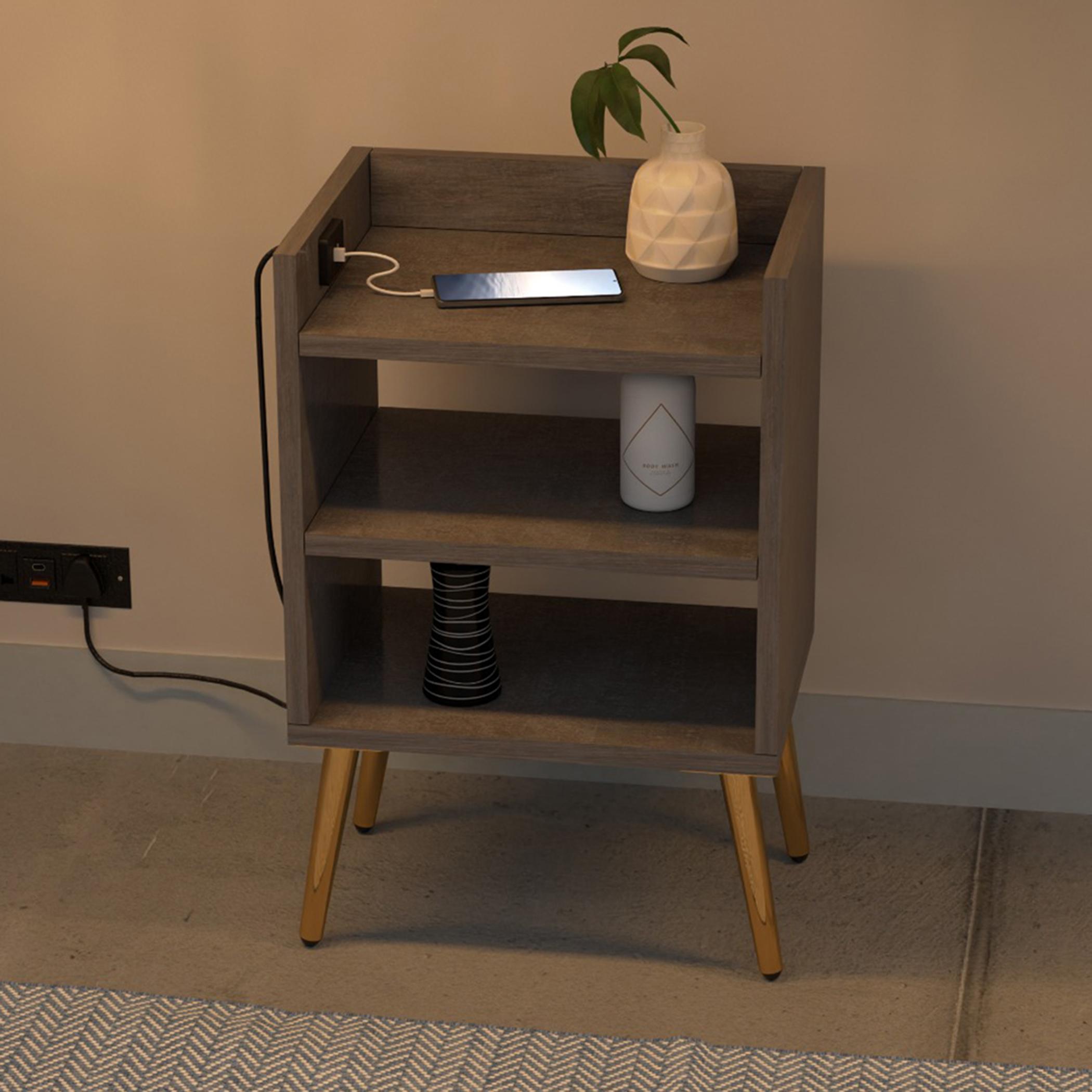 Wooden Nightstand with USB Port - 40x30x62 cm-furniture-bedroom-nightstands-image-3