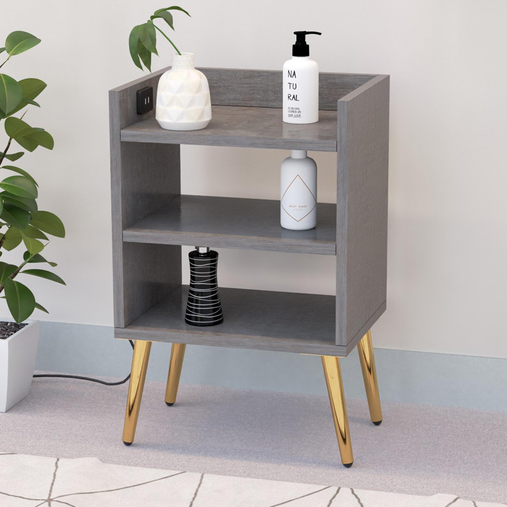 Wooden Nightstand with USB Port - 40x30x62 cm-furniture-bedroom-nightstands-image-4
