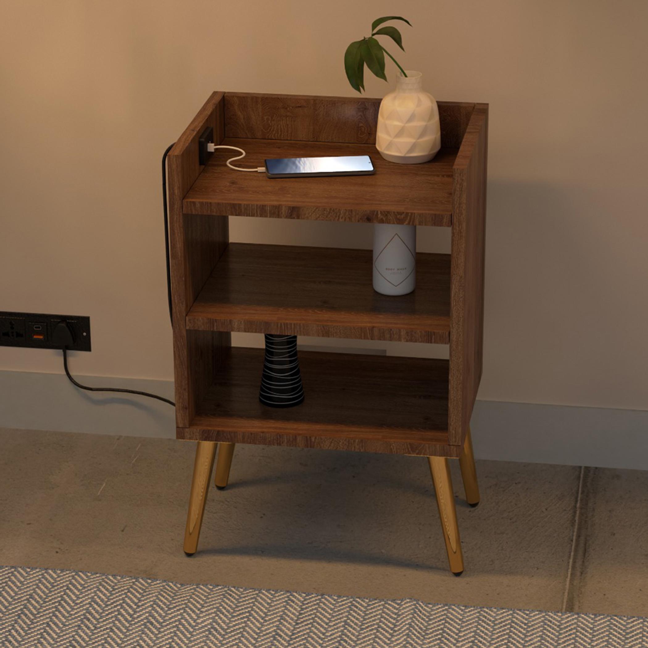 طاولة سرير جانبية خشبية مع منفذ يو إس بي من ماهماي - 40x30x62 سم-furniture-bedroom-nightstands-image-3