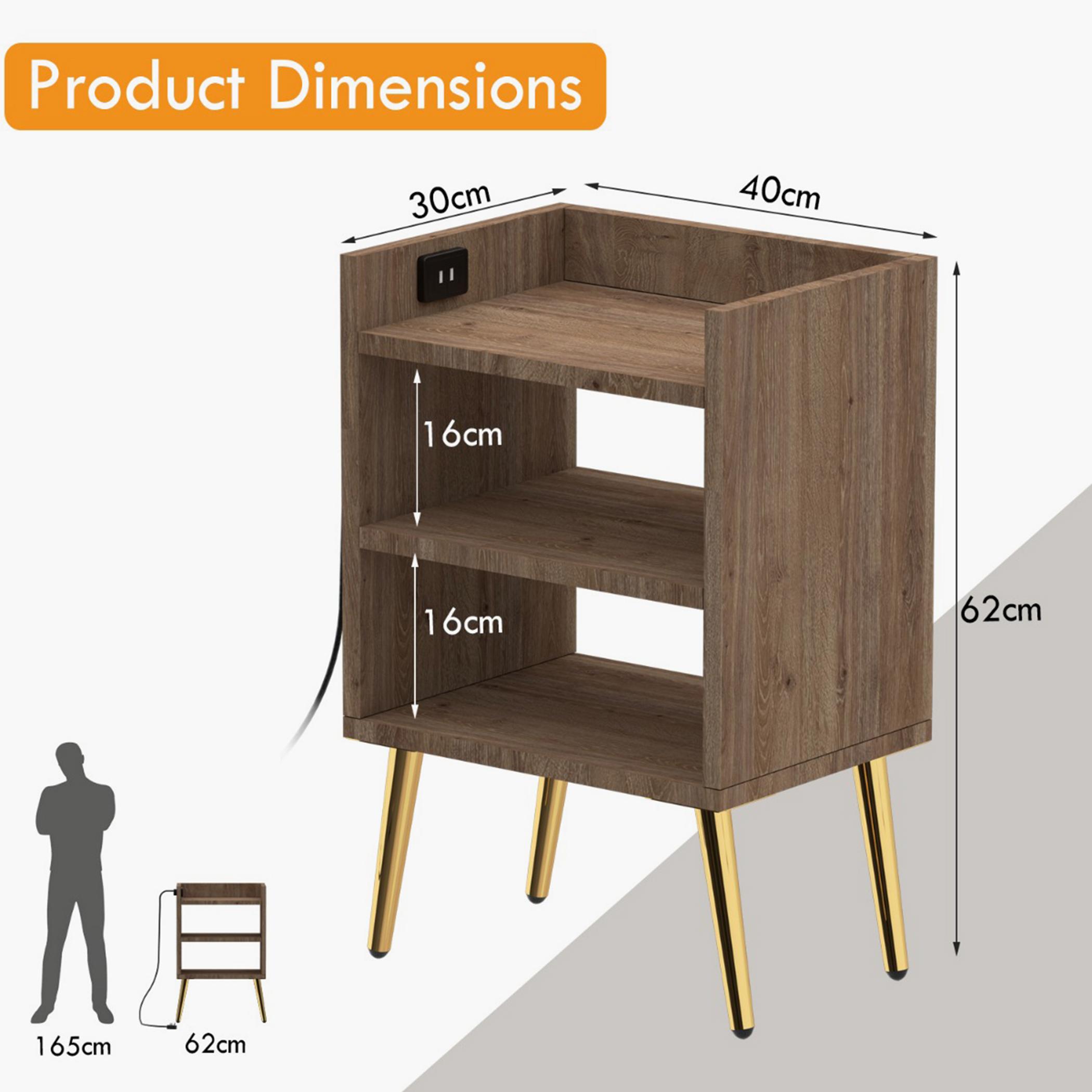 طاولة سرير جانبية خشبية مع منفذ يو إس بي من ماهماي - 40x30x62 سم-furniture-bedroom-nightstands-image-5