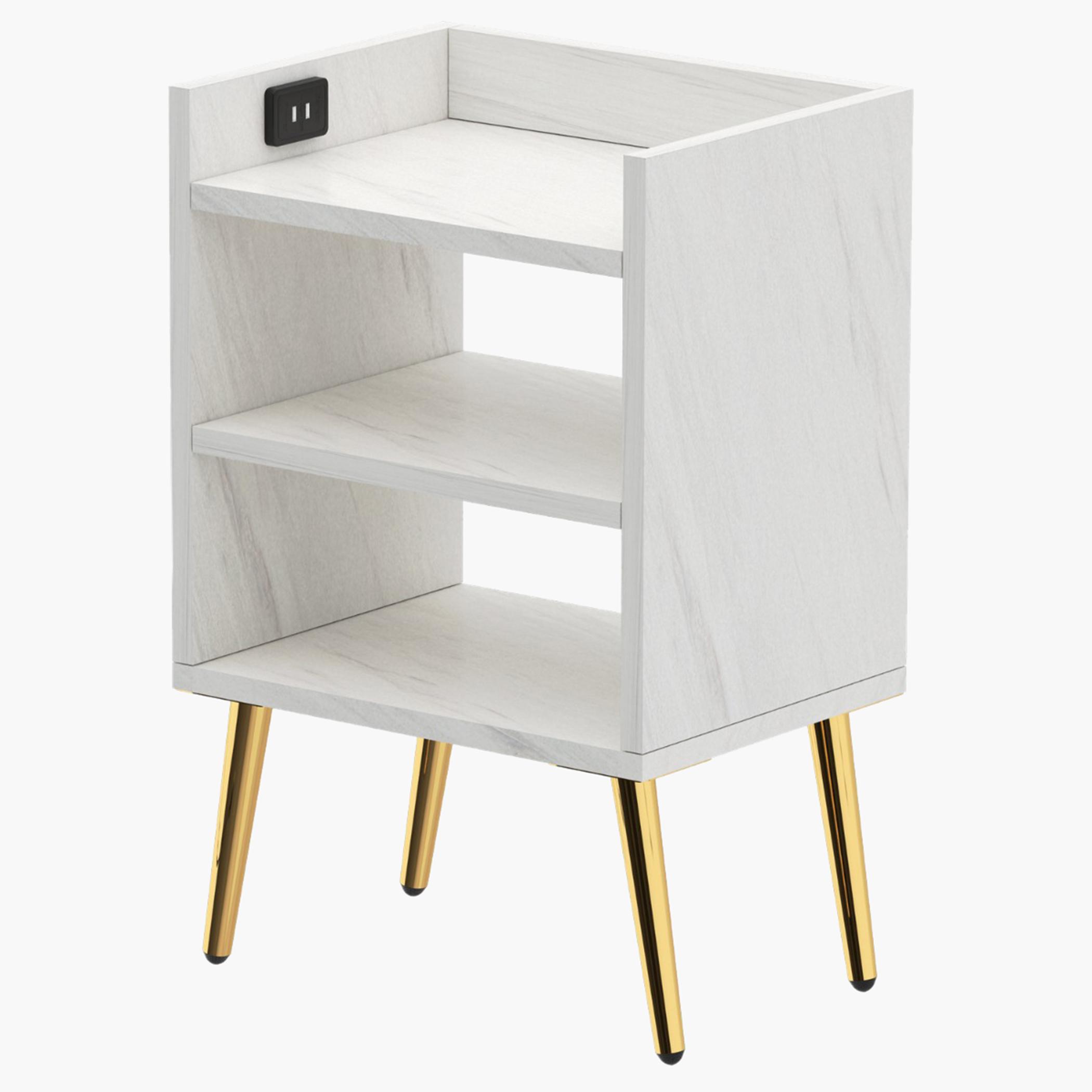 Modern Night Stand with Storage Shelf - 40x30x62 cm-furniture-bedroom-nightstands-image-1