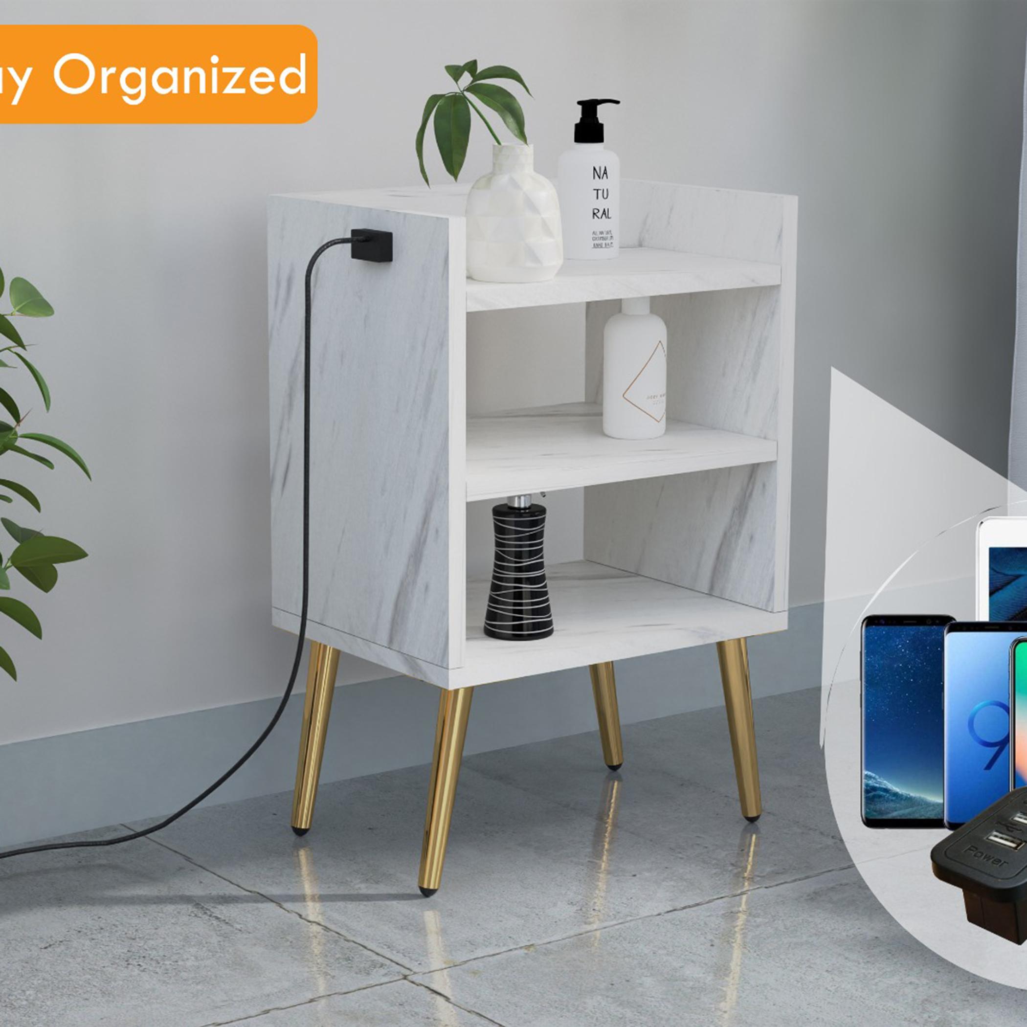 Modern Night Stand with Storage Shelf - 40x30x62 cm-furniture-bedroom-nightstands-image-2