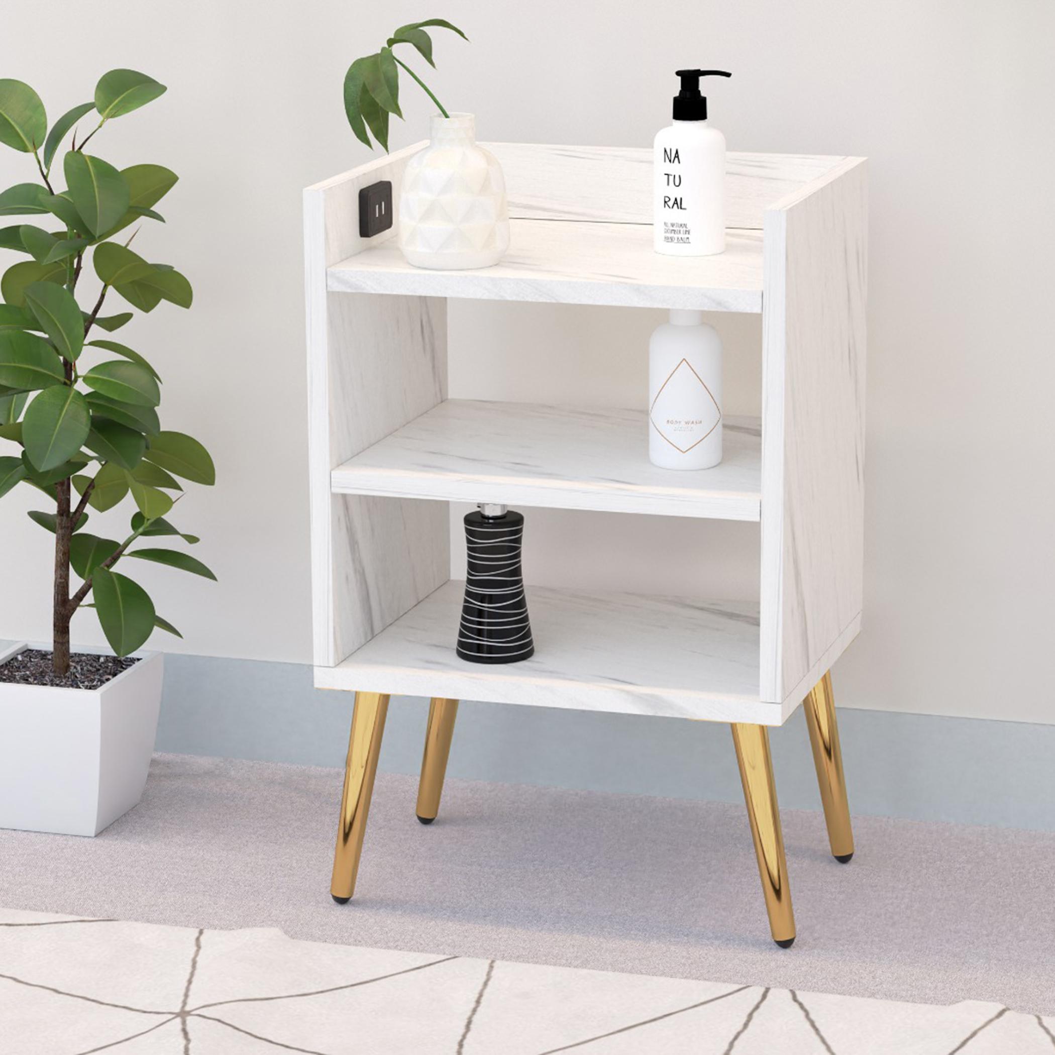 Modern Night Stand with Storage Shelf - 40x30x62 cm-furniture-bedroom-nightstands-image-4