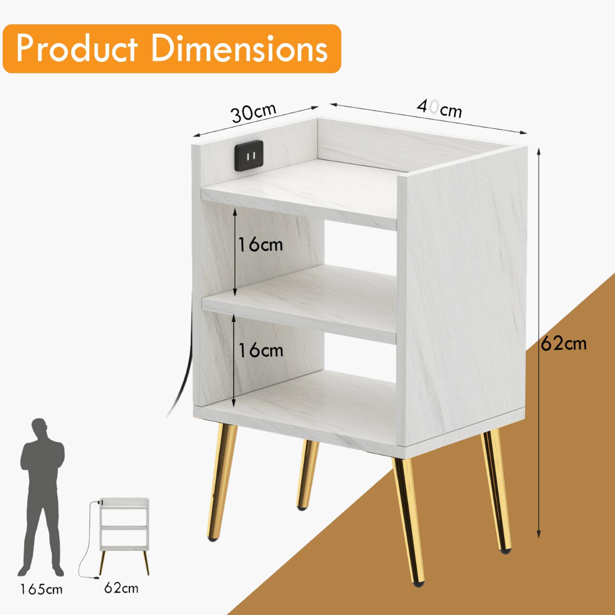 Modern Night Stand with Storage Shelf - 40x30x62 cm-furniture-bedroom-nightstands-image-5