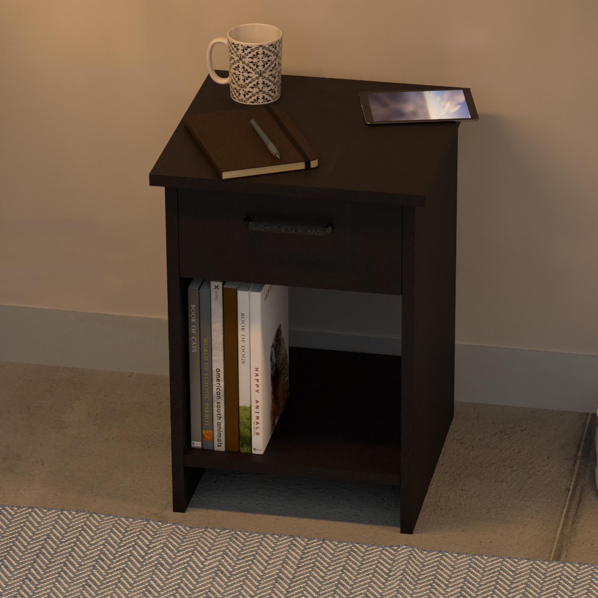 Modern Night Stand with Drawer and Open Storage - 40x40x56 cm-furniture-bedroom-nightstands-image-3