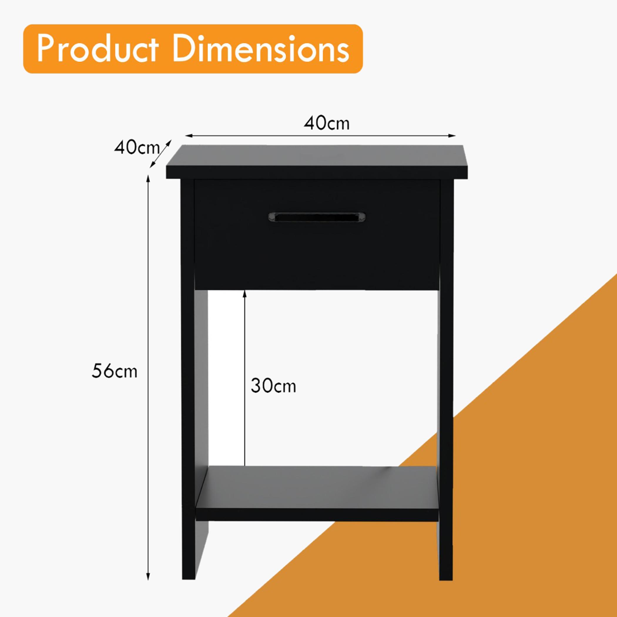 Modern Night Stand with Drawer and Open Storage - 40x40x56 cm-furniture-bedroom-nightstands-image-5