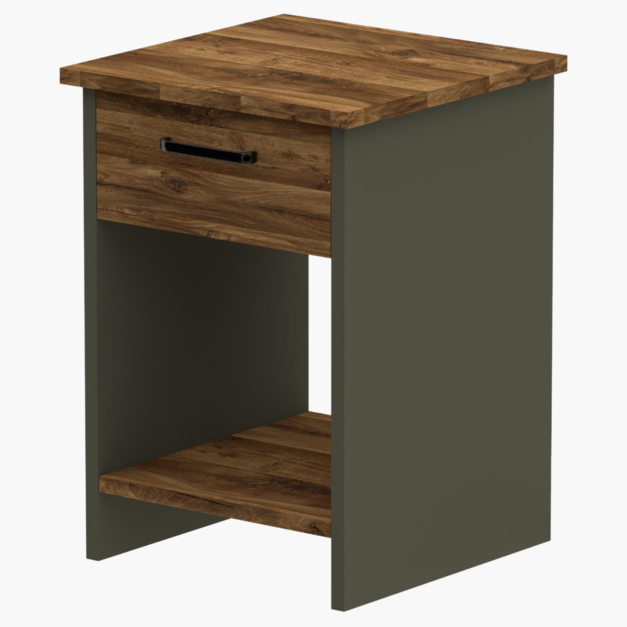 Modern Night Stand with Drawer and Open Storage - 40x40x56 cm-furniture-bedroom-nightstands-image-1