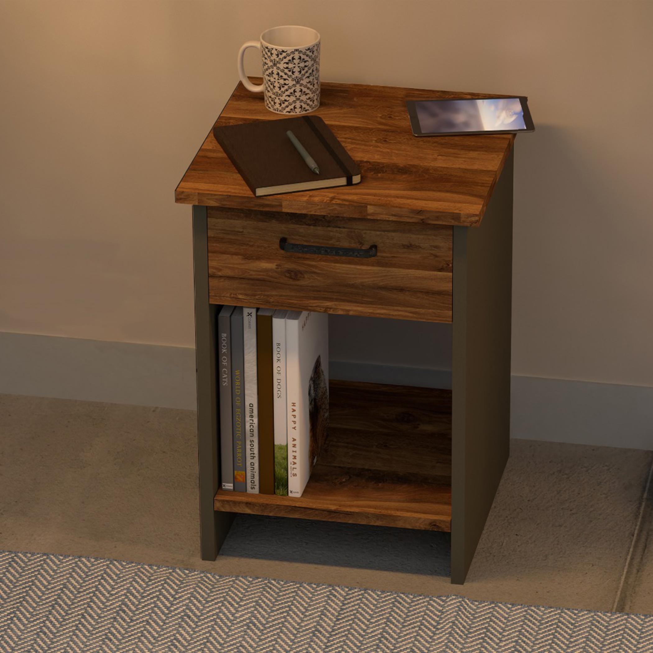 Modern Night Stand with Drawer and Open Storage - 40x40x56 cm-furniture-bedroom-nightstands-image-3