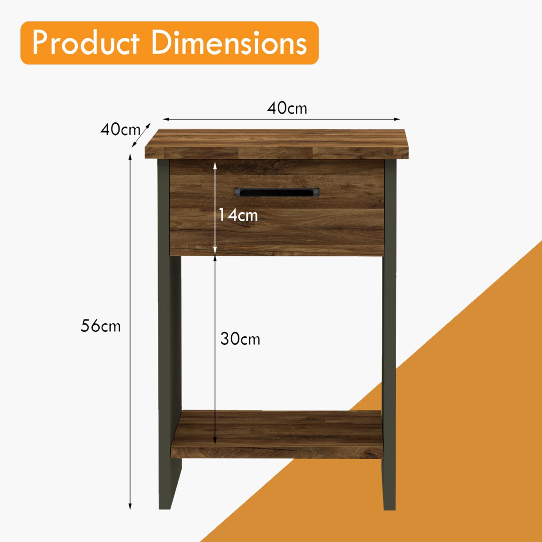 Modern Night Stand with Drawer and Open Storage - 40x40x56 cm-furniture-bedroom-nightstands-image-5