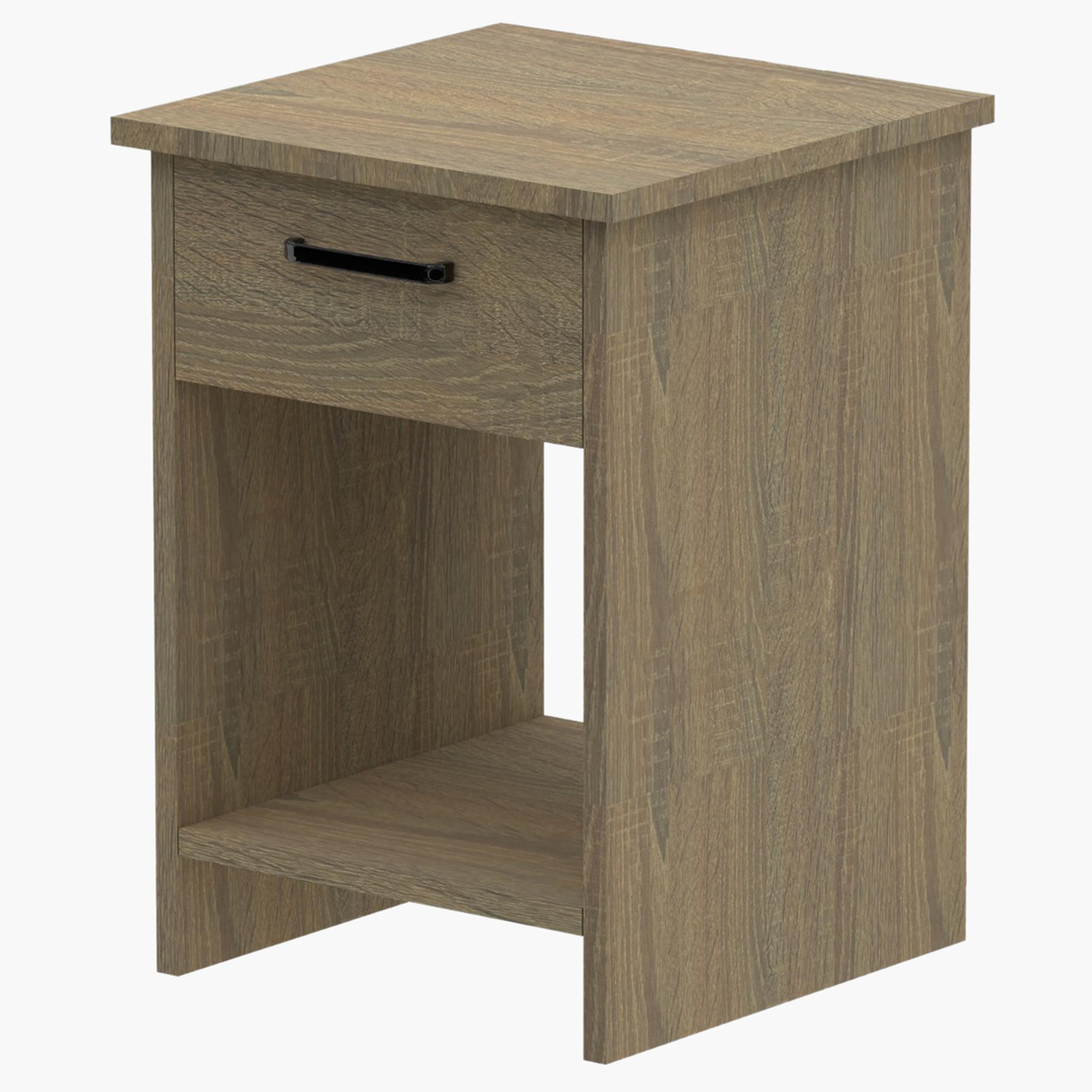 Wooden Nightstand with Drawer and Shelf - 40x40x56 cms-furniture-bedroom-nightstands-image-1