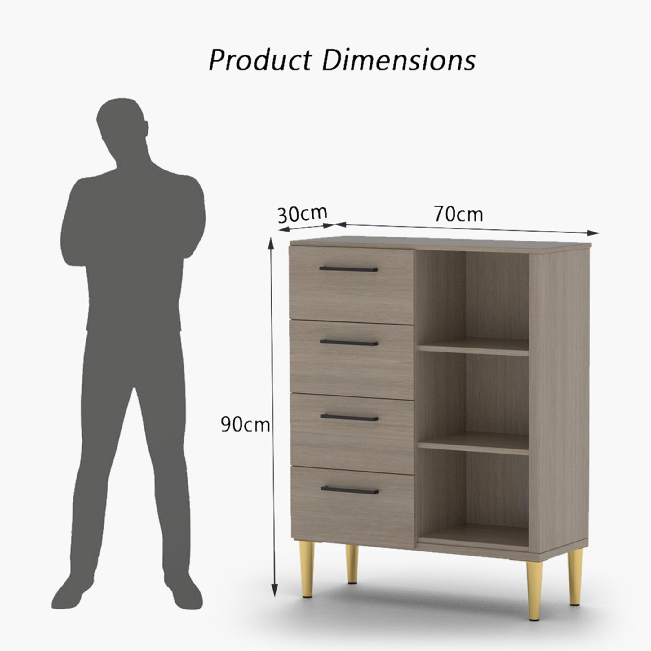 وحدة 4 أدراج و3 رفوف مودرن من ماهمايي - 70×30×90 سم-furniture-bedroom-chestofdrawers-image-5