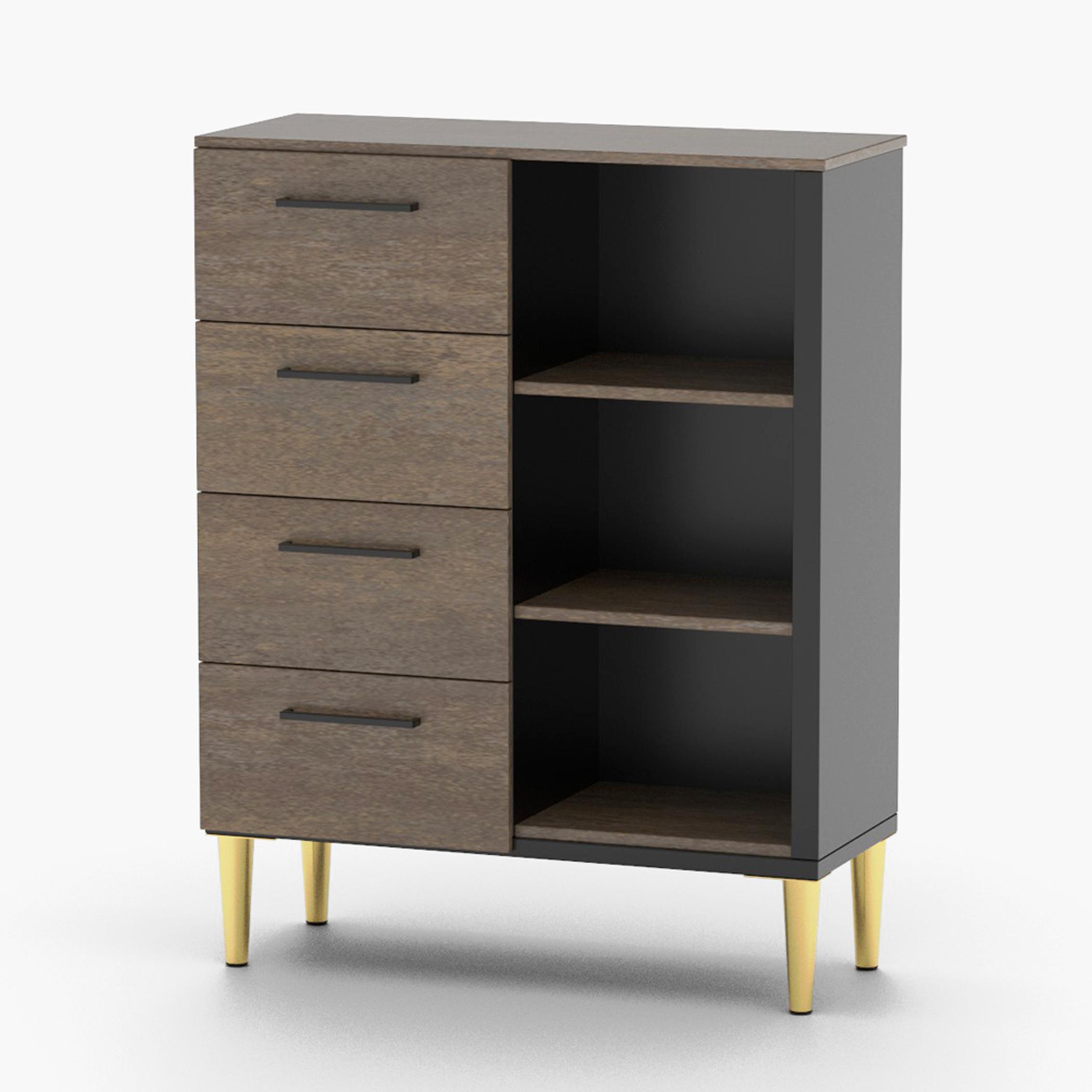 وحدة تخزين بـ4 أدراج و3 رفوف مفتوحة مودرن من ماهماي- 70x30x90 سم-furniture-bedroom-chestofdrawers-image-1