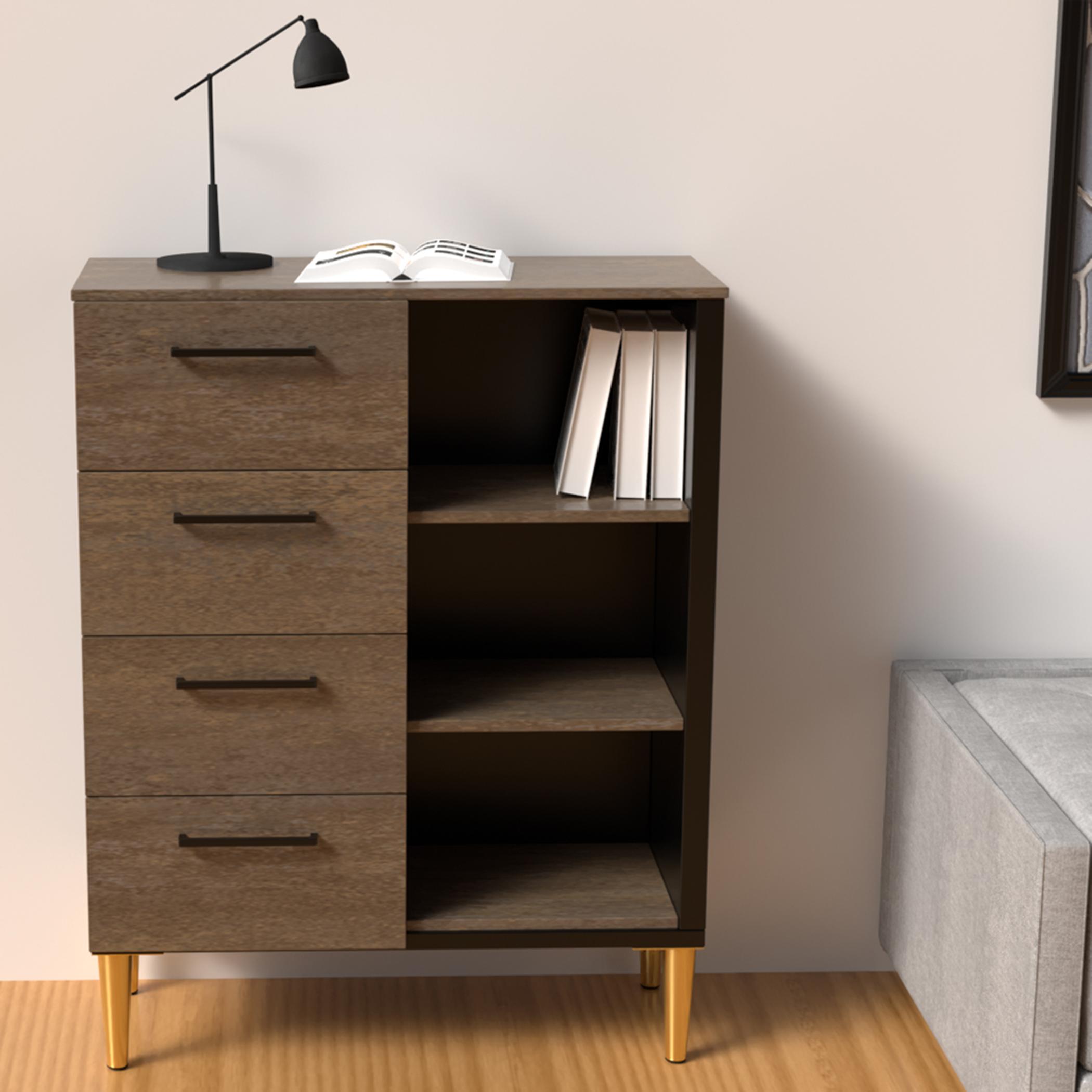 وحدة تخزين بـ4 أدراج و3 رفوف مفتوحة مودرن من ماهماي- 70x30x90 سم-furniture-bedroom-chestofdrawers-image-2