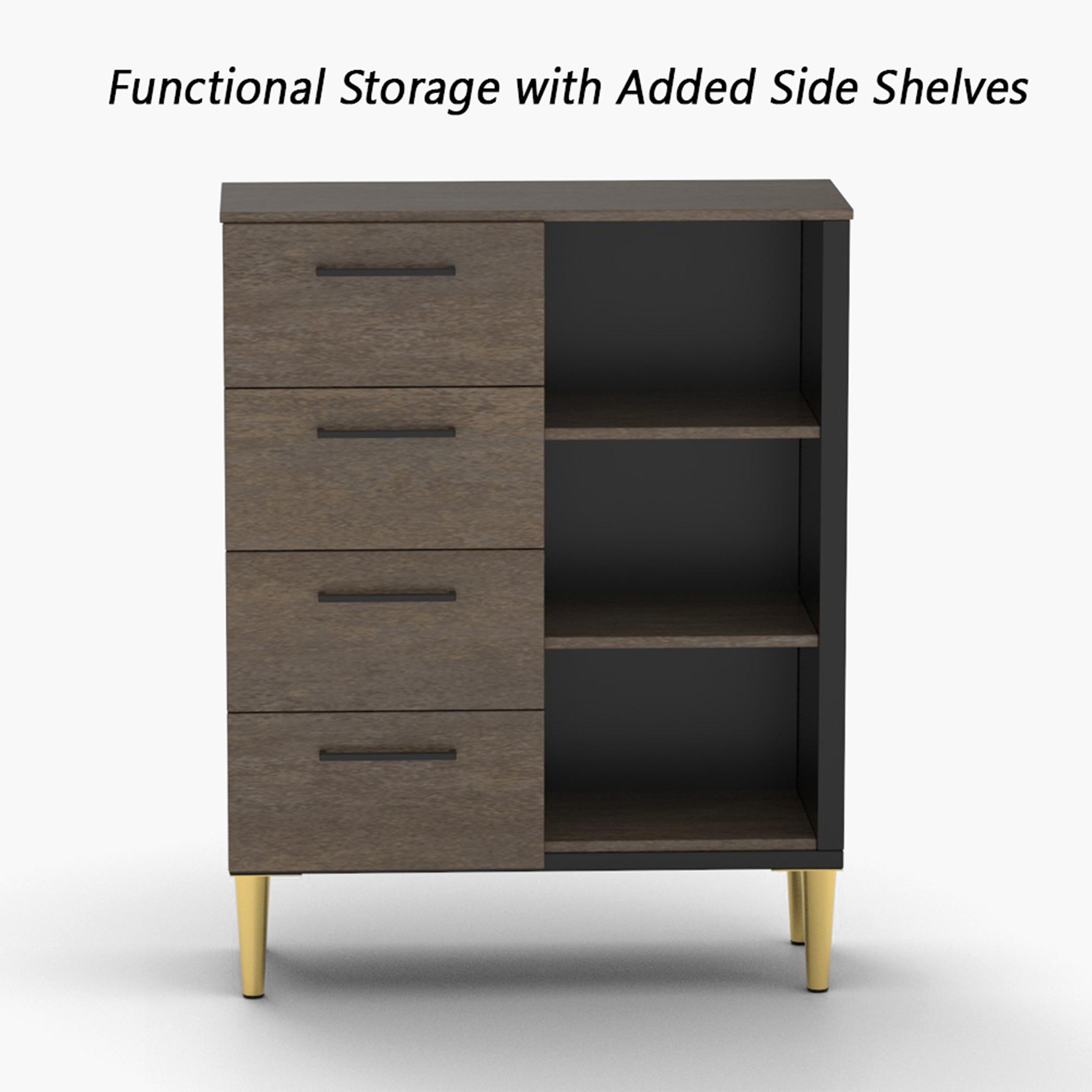 وحدة تخزين بـ4 أدراج و3 رفوف مفتوحة مودرن من ماهماي- 70x30x90 سم-furniture-bedroom-chestofdrawers-image-4