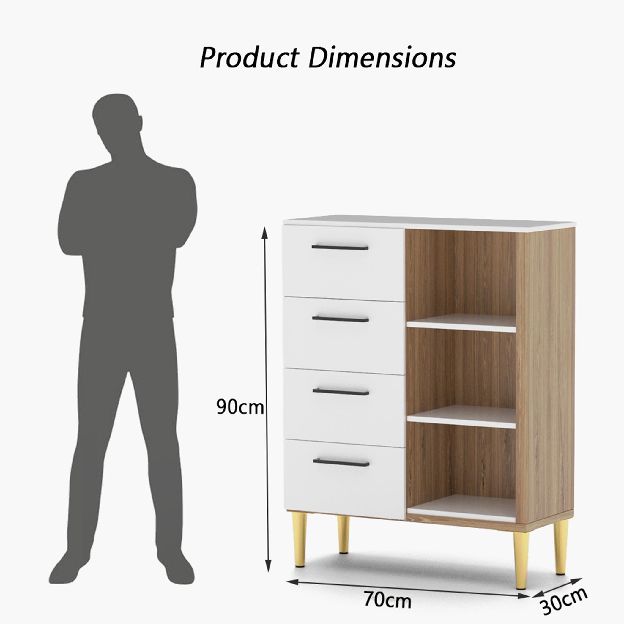 وحدة تخزين بـ4 أدراج و3 رفوف مودرن من ماهماي-70x30x90 سم-furniture-bedroom-chestofdrawers-image-5