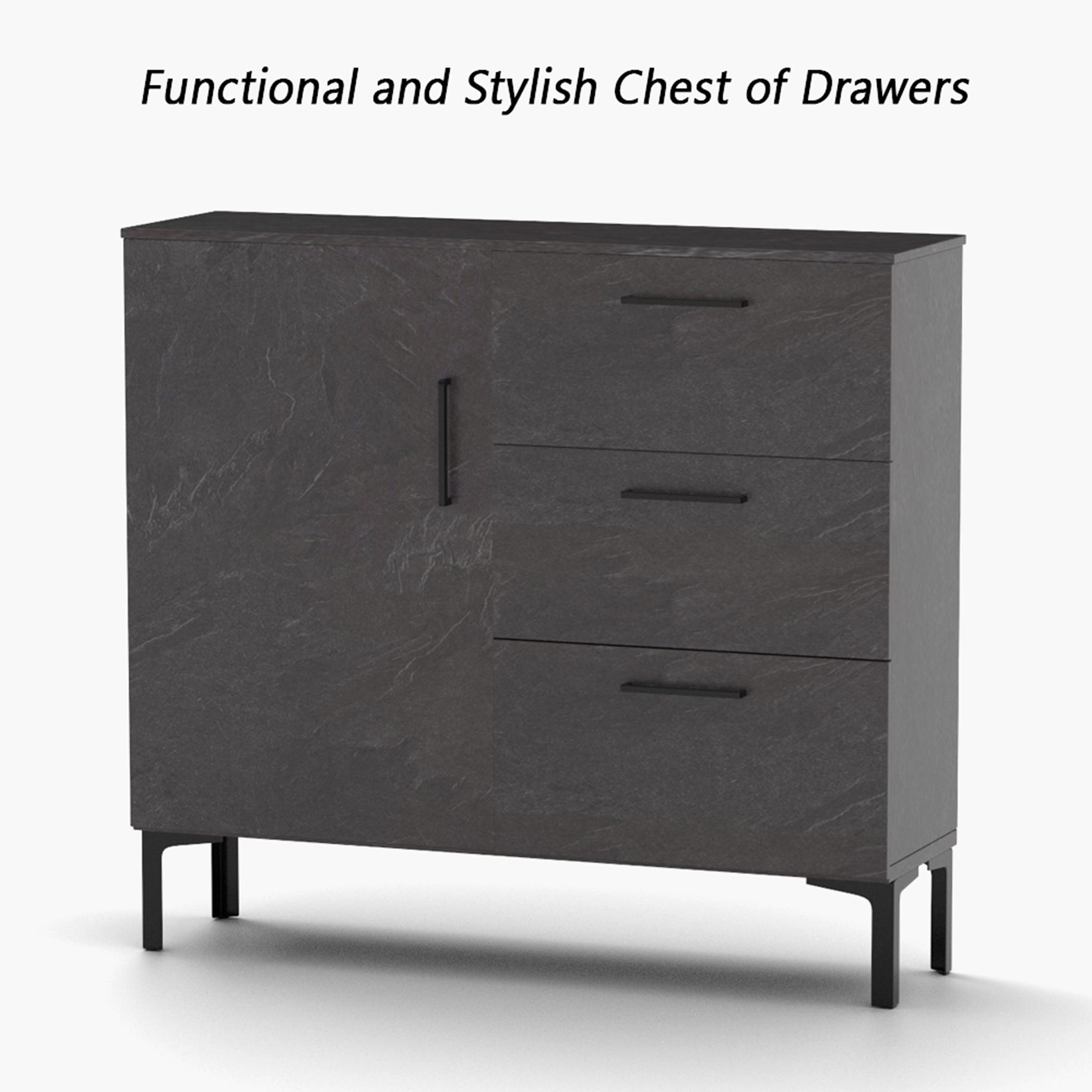 خزانة تخزين بـ3 أدراج وباب واحد مودرن من ماهماي- 100x30x90 سم-furniture-bedroom-chestofdrawers-image-4