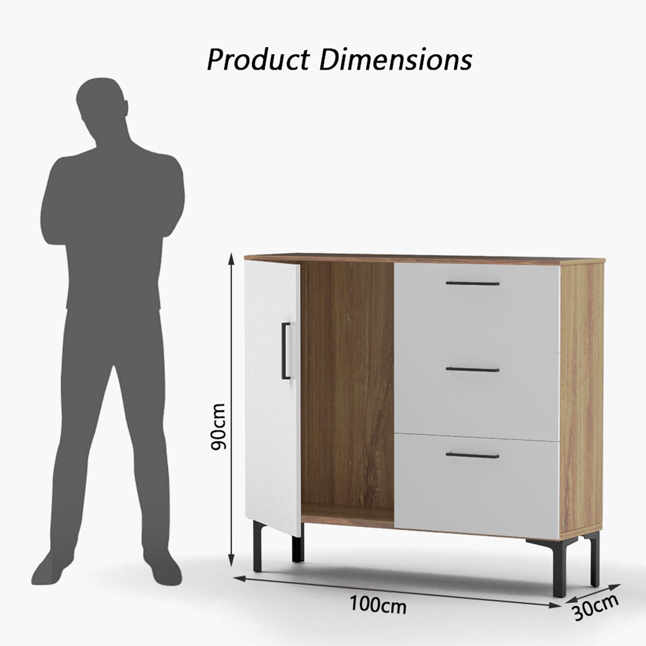 Wooden 3-Drawer Console Table  - 100x30x90 cms-furniture-livingroom-storageanddisplaycabinets-image-5