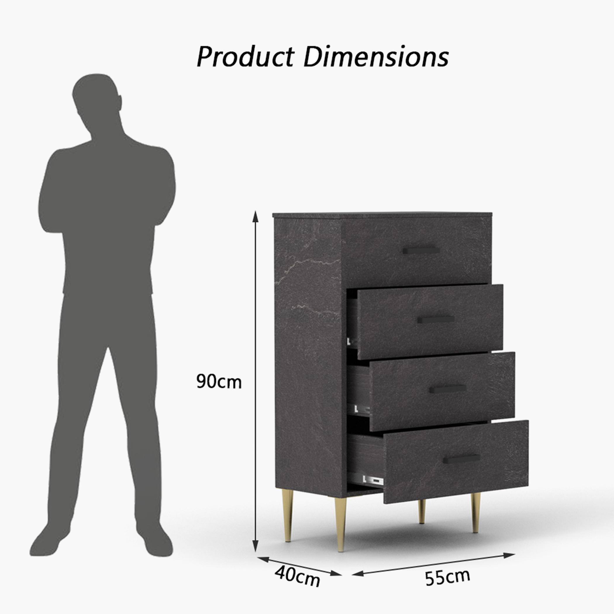 Modern Chest of 4-Drawers - 55x40x90 cm-furniture-bedroom-chestofdrawers-image-5