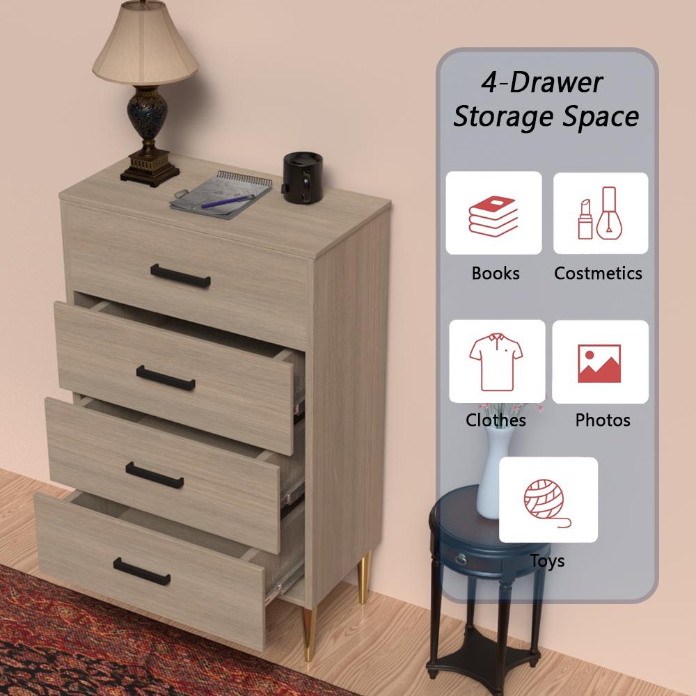 Modern Chest of 4-Drawers - 55x40x90 cm-furniture-bedroom-chestofdrawers-image-3