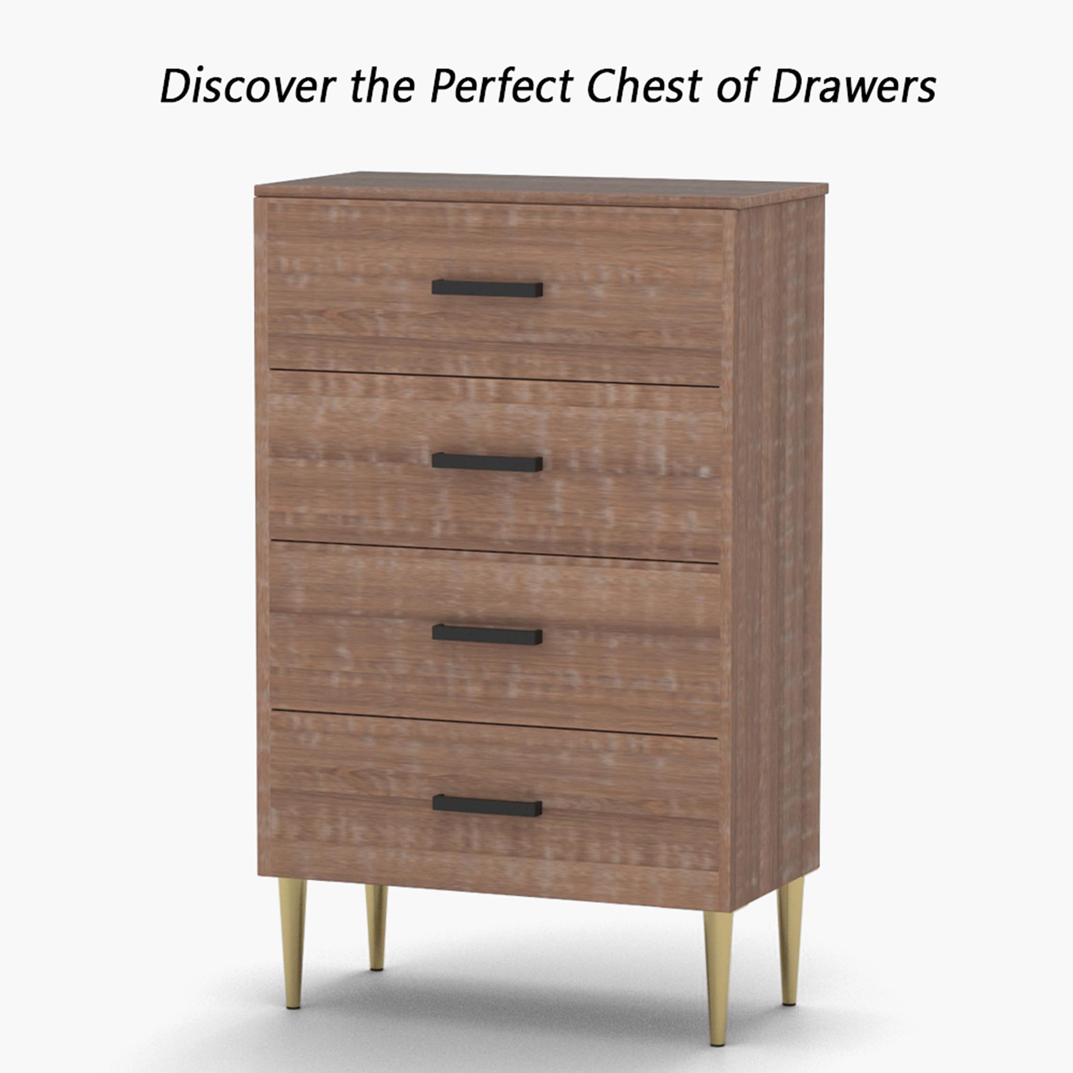 Wooden Chest of 4-Drawers - 55x40x90 cms-furniture-bedroom-chestofdrawers-image-4