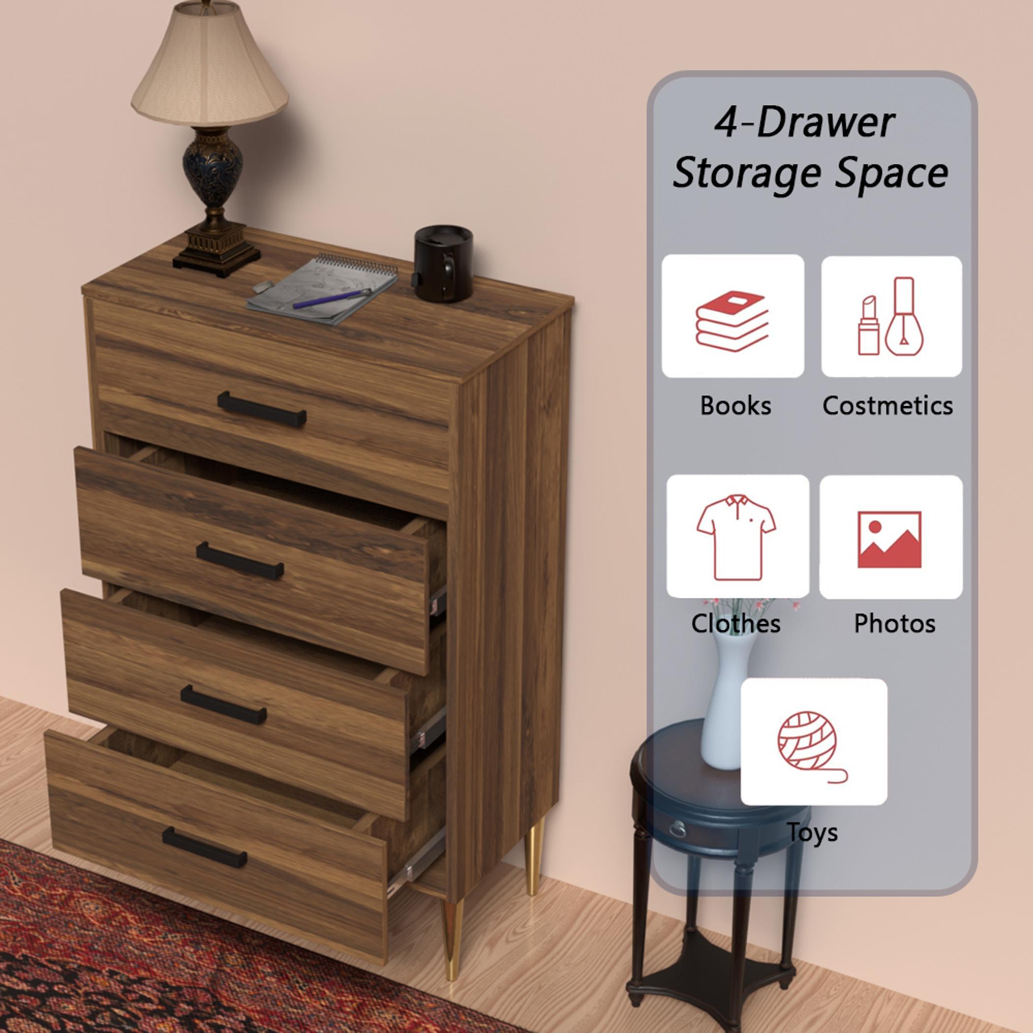 Modern Chest of 4-Drawers - 55x40x90 cms-furniture-bedroom-chestofdrawers-image-3
