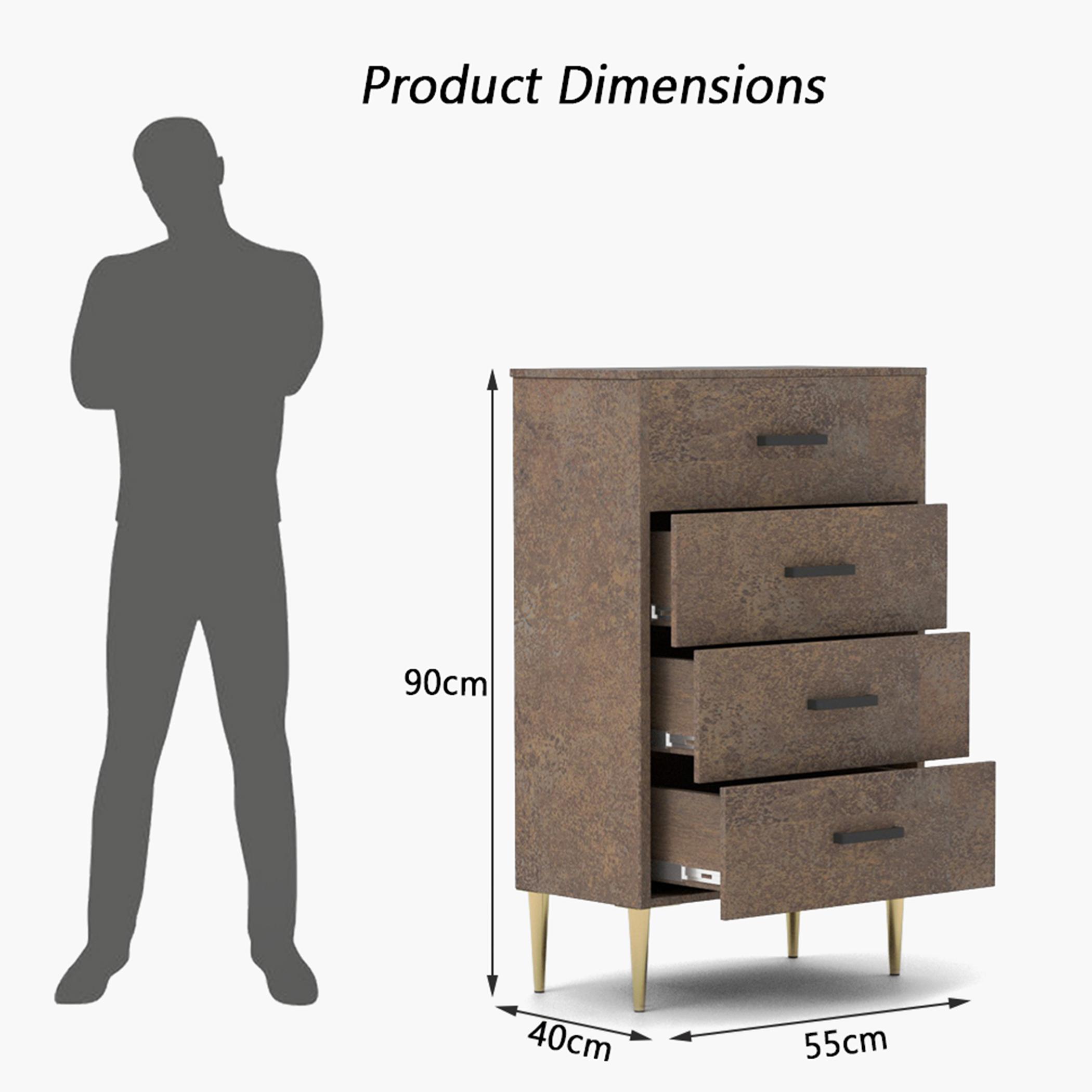 Modern Chest of 4-Drawers - 55x40x90 cm-furniture-bedroom-chestofdrawers-image-5