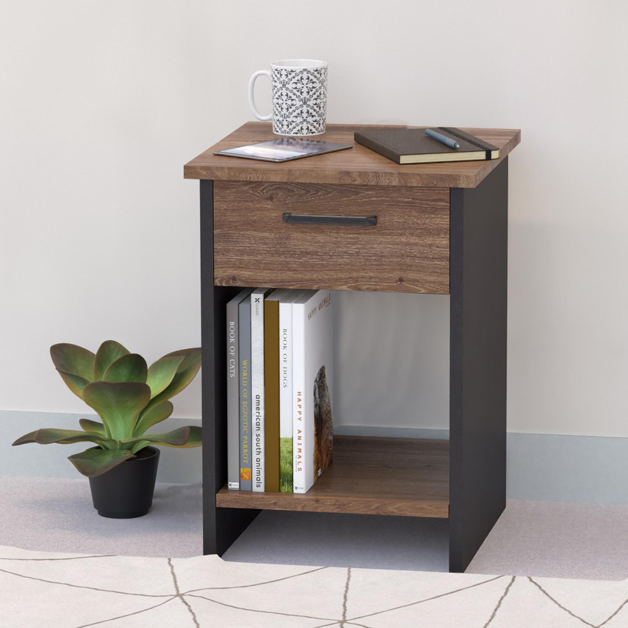 Wooden Nightstand with Drawer - 40x40x56 cm-furniture-bedroom-nightstands-image-4