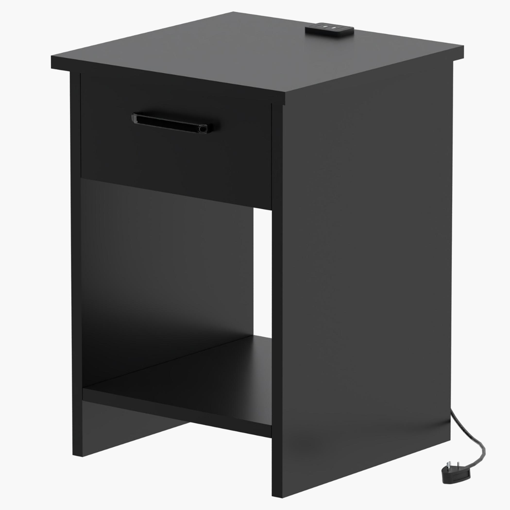 Modern Nightstand with USB Charger Port - 56x40x40 cms-furniture-bedroom-nightstands-image-1