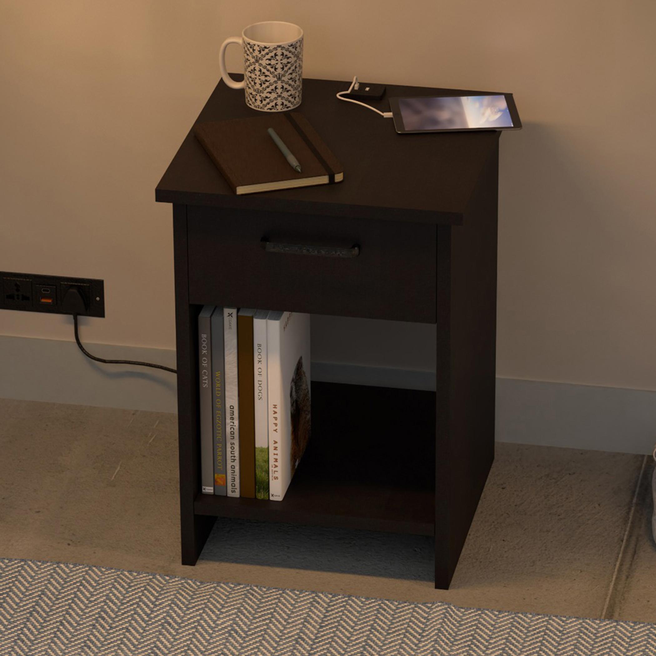 Modern Nightstand with USB Charger Port - 56x40x40 cms-furniture-bedroom-nightstands-image-3