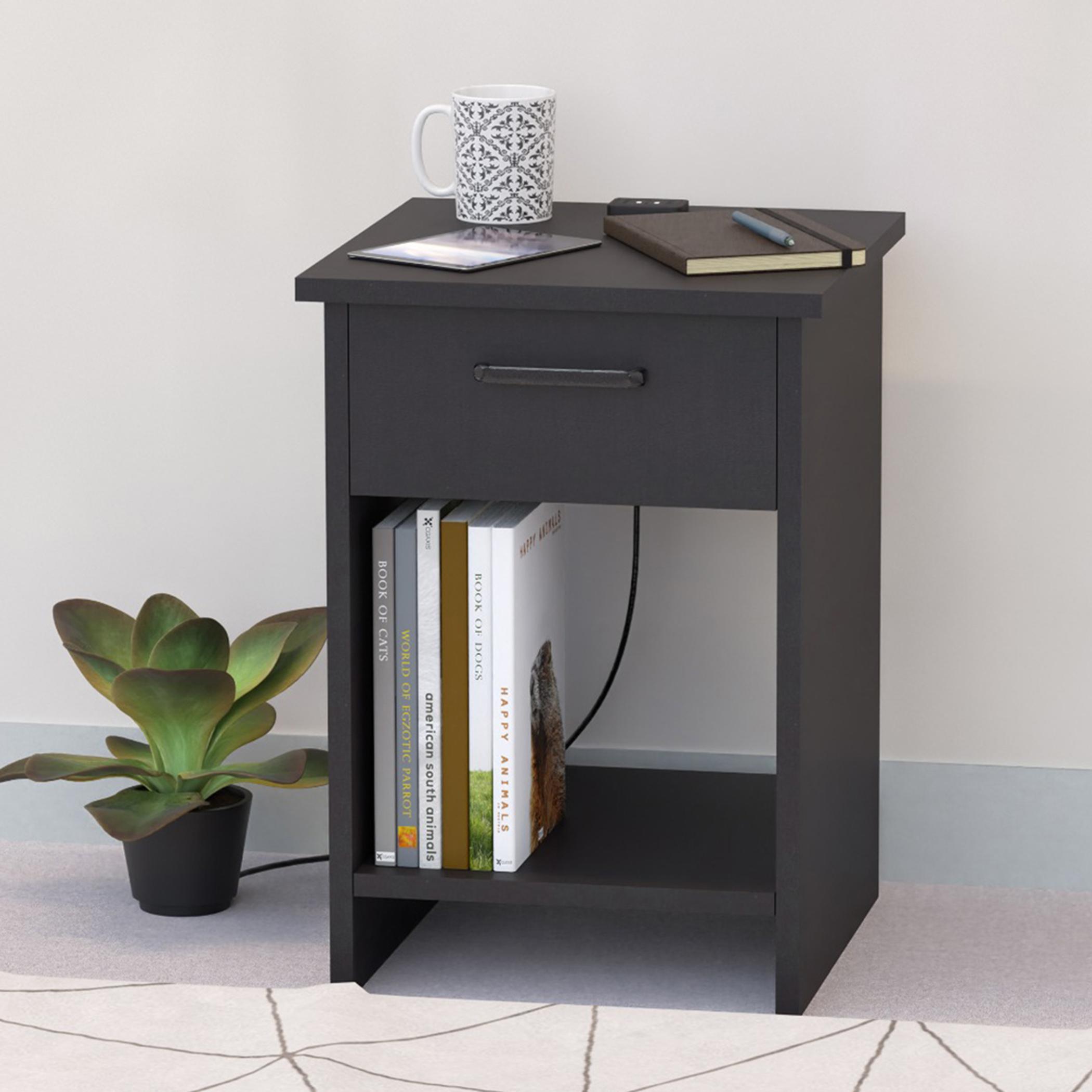 Modern Nightstand with USB Charger Port - 56x40x40 cms-furniture-bedroom-nightstands-image-4