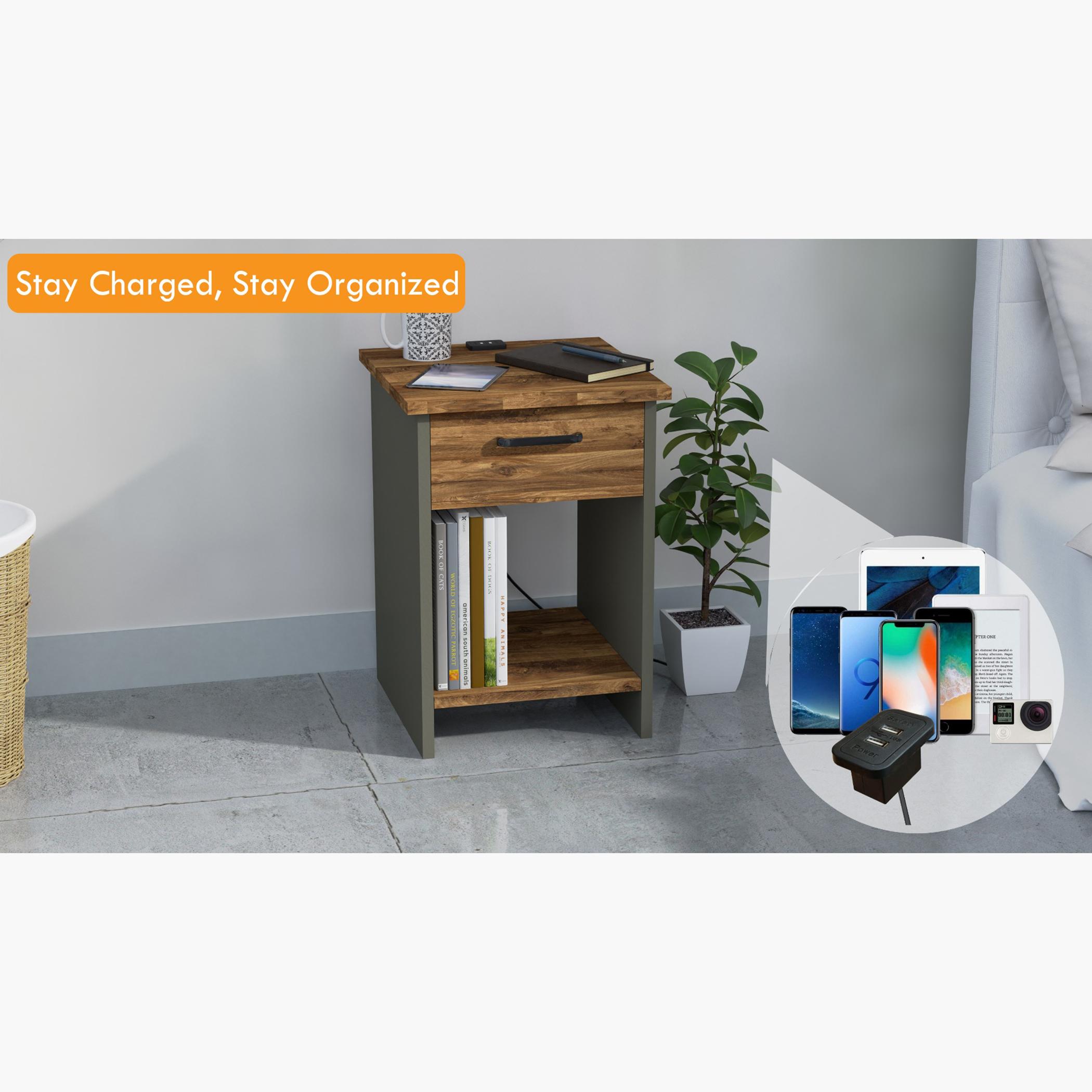 طاولة جانبية مع درج وشاحن يو إس بي مودرن من ماهماي - 40x40x56 سم-furniture-bedroom-nightstands-image-2