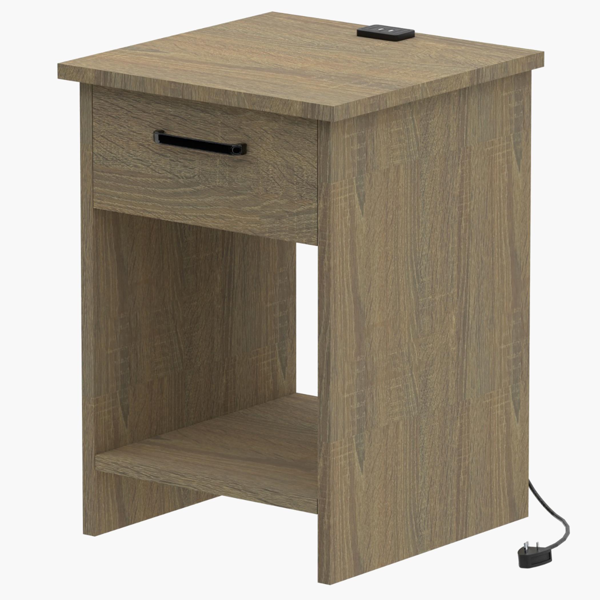 Modern Nightstand with USB Charger Port - 56x40x40 cms-furniture-bedroom-nightstands-image-1