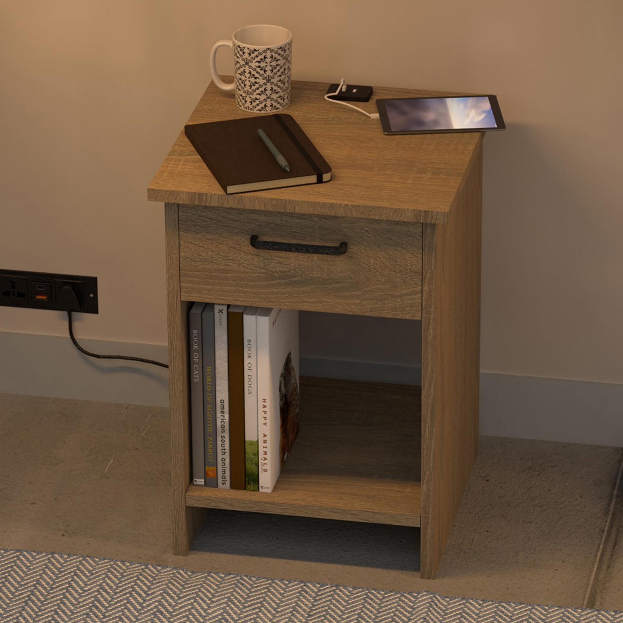 Modern Nightstand with USB Charger Port - 56x40x40 cms-furniture-bedroom-nightstands-image-3