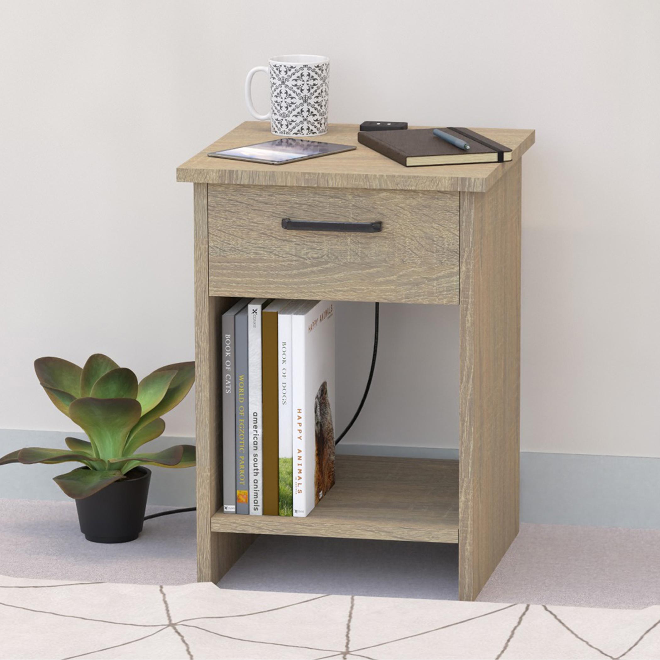Modern Nightstand with USB Charger Port - 56x40x40 cms-furniture-bedroom-nightstands-image-4