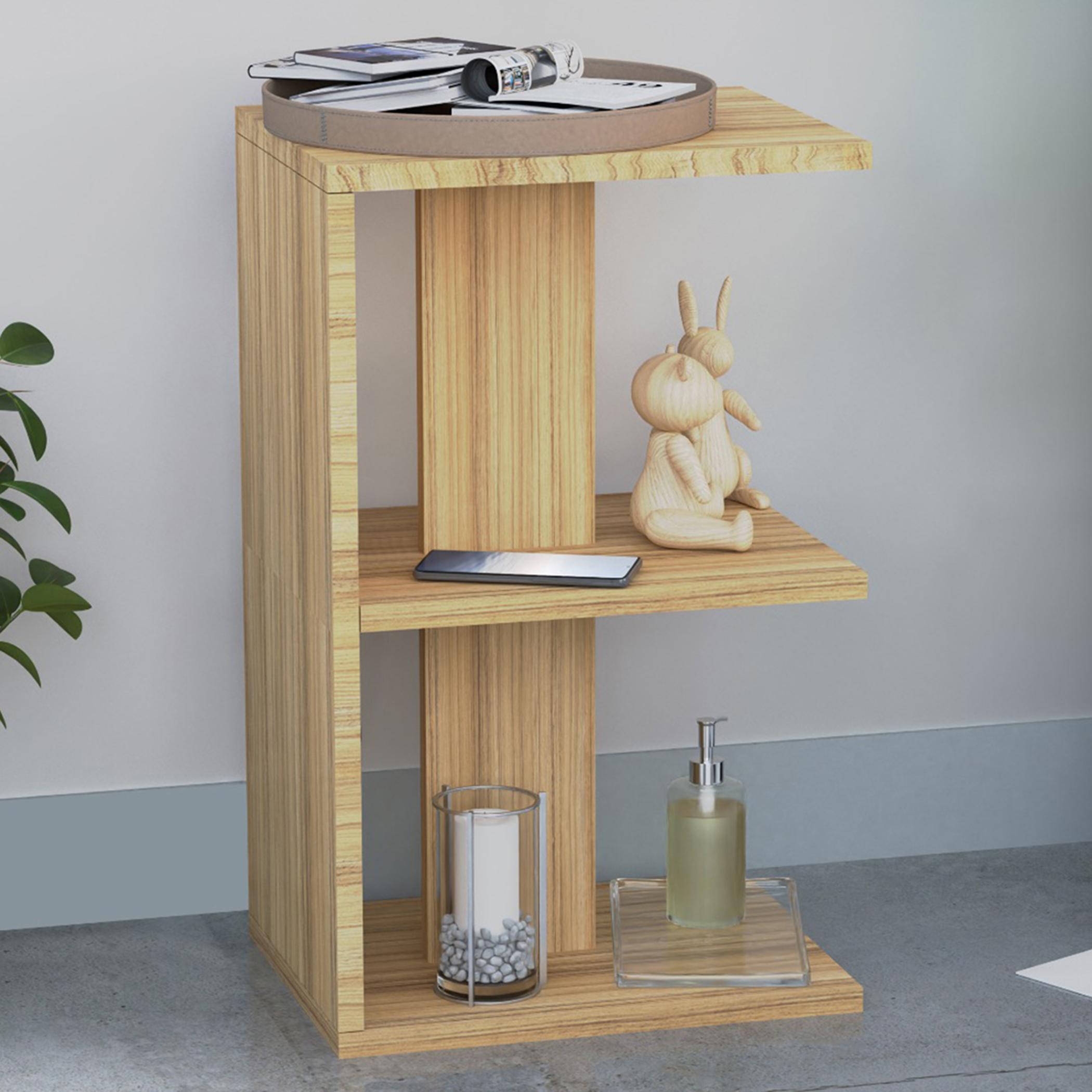 Modern E-Shape Nightstand - 38x30x62 cm-furniture-bedroom-nightstands-image-2