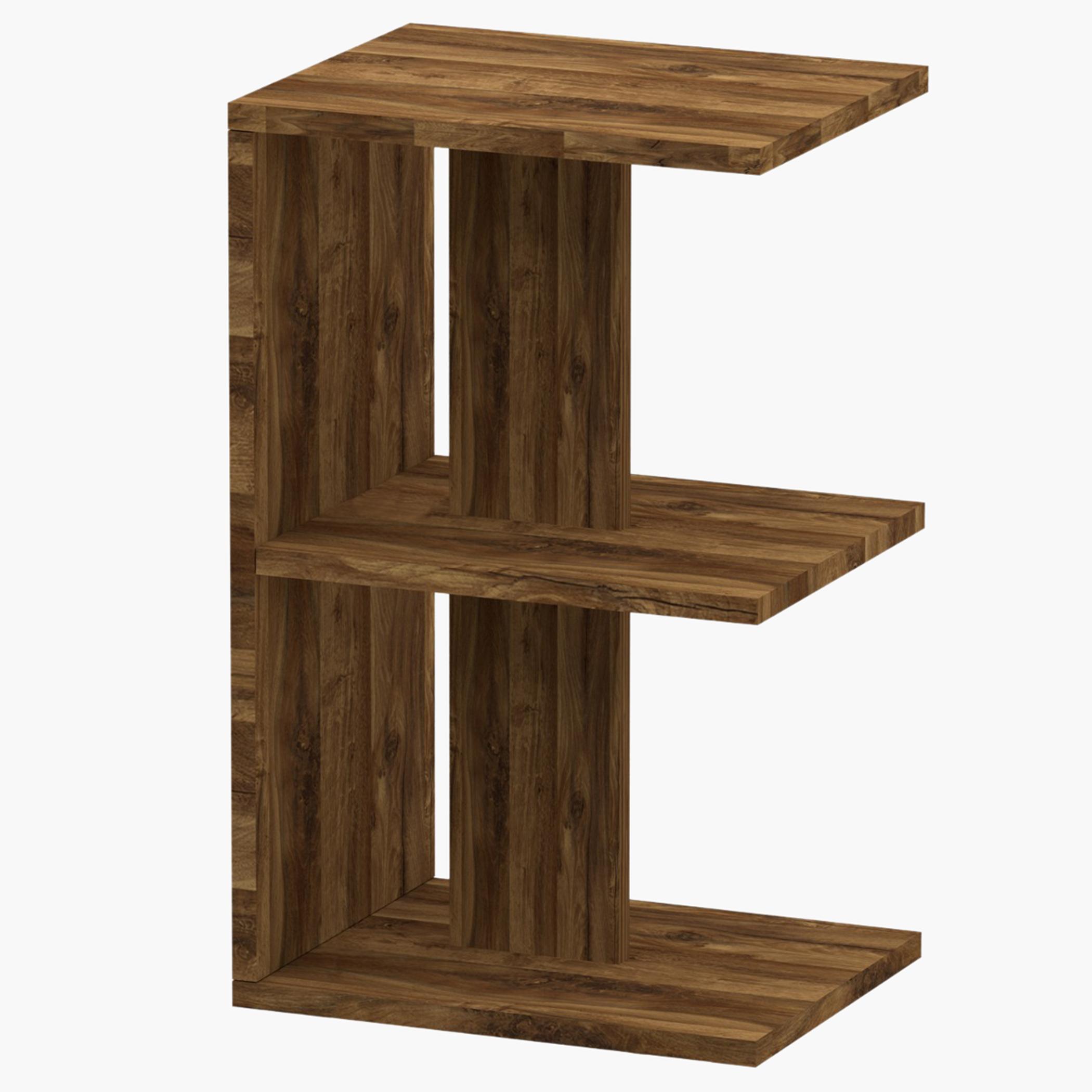 E-Shape Wooden Top Side Table - 38x30x62 cm-furniture-bedroom-nightstands-image-1