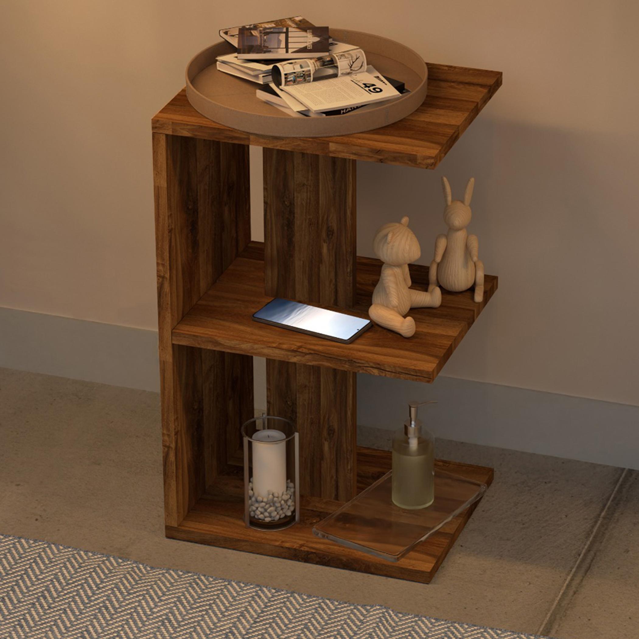 E-Shape Wooden Top Side Table - 38x30x62 cm-furniture-bedroom-nightstands-image-3