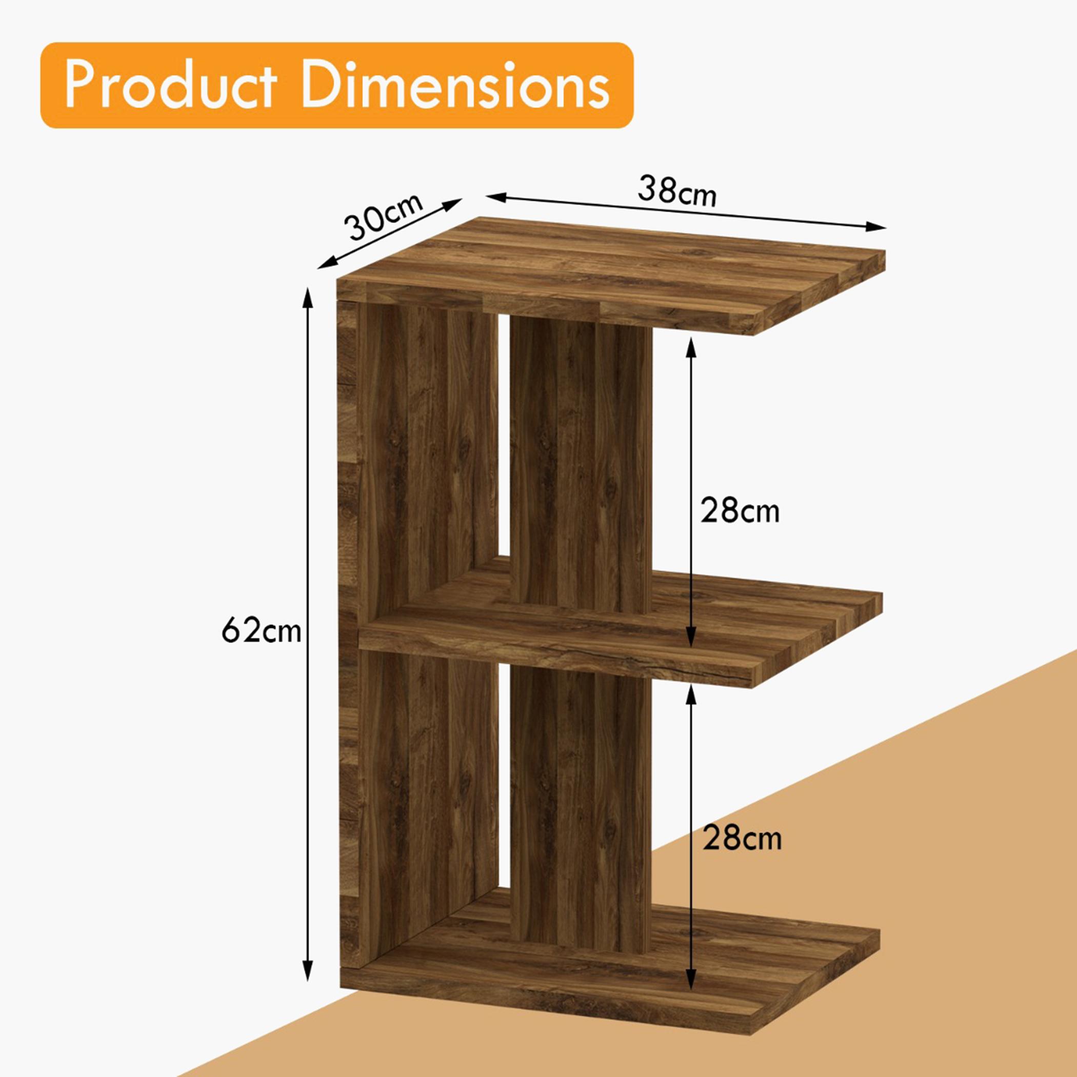 E-Shape Wooden Top Side Table - 38x30x62 cm-furniture-bedroom-nightstands-image-5