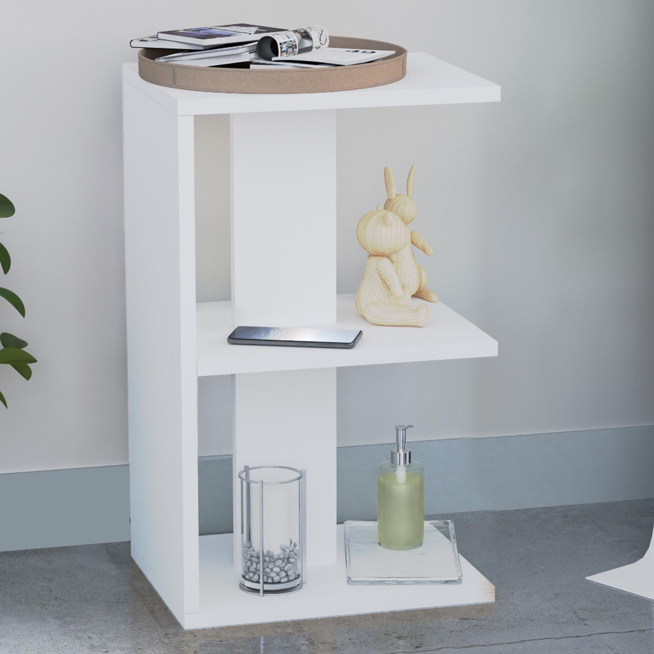 Modern E-Shape Nightstand - 38x30x62 cm-furniture-bedroom-nightstands-image-2