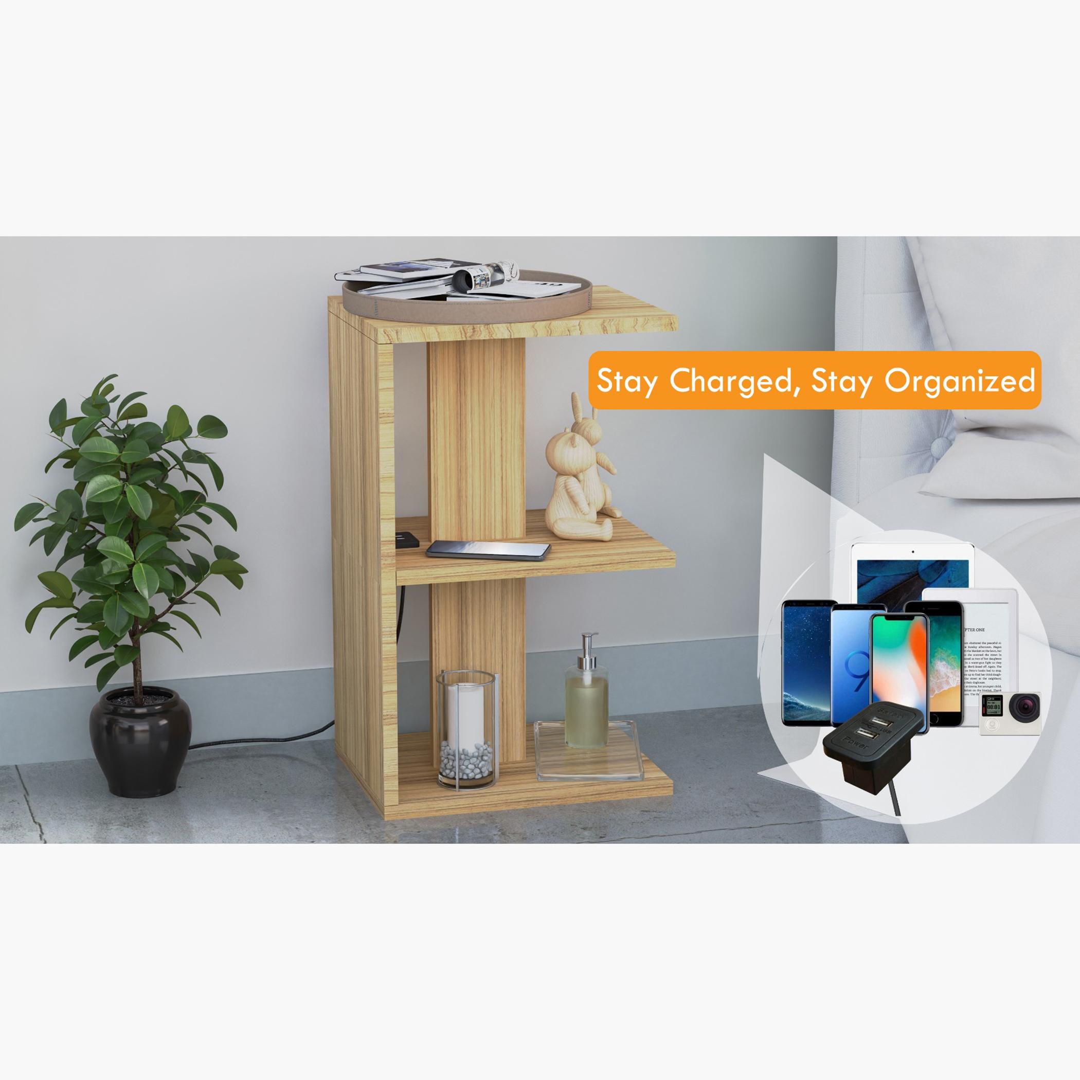 Modern E-Shape Nightstand with USB Port - 38x30x62 cm-furniture-bedroom-nightstands-image-2