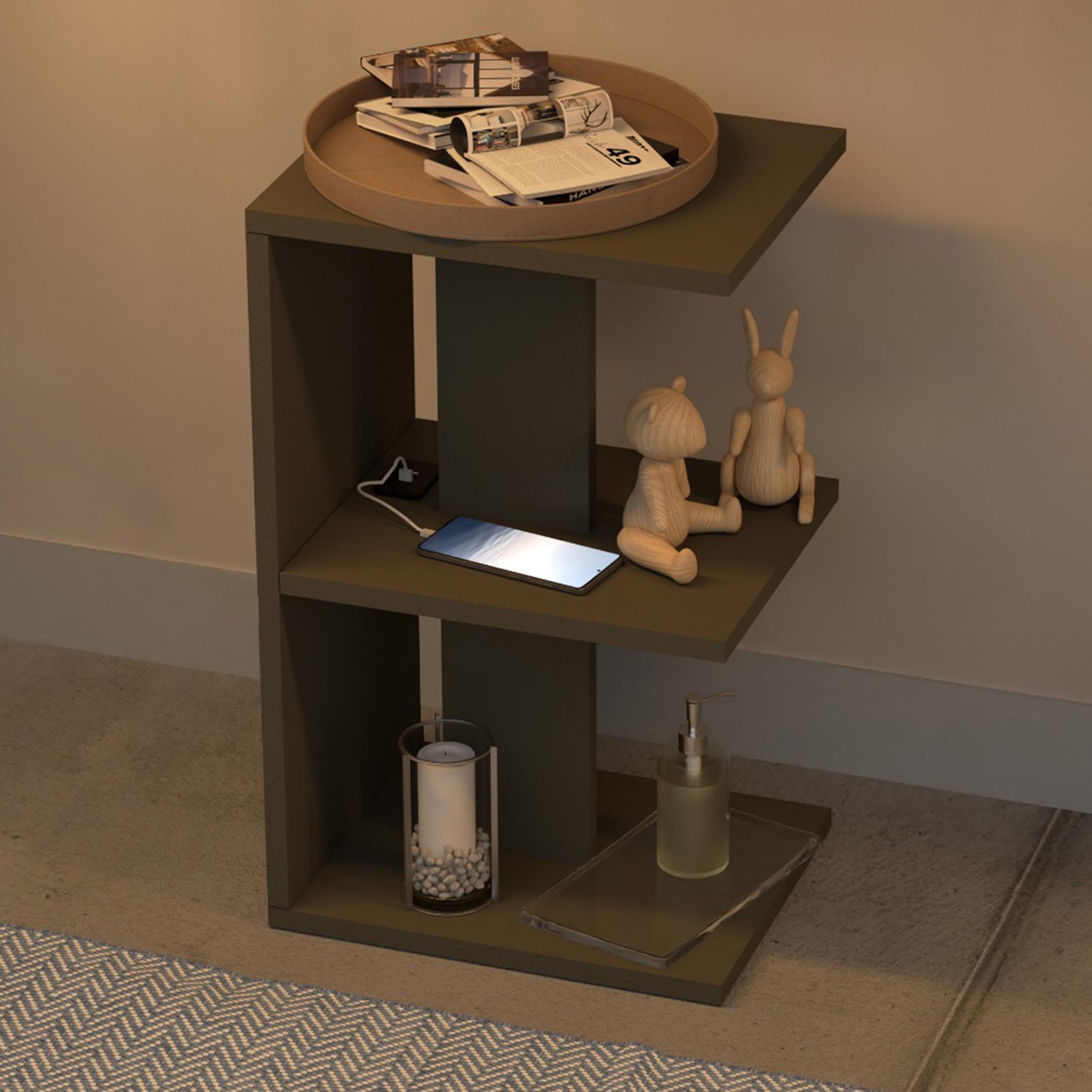 E-Shape Wooden Top Side Table with USB Port - 38x30x62 cm-furniture-bedroom-nightstands-image-3