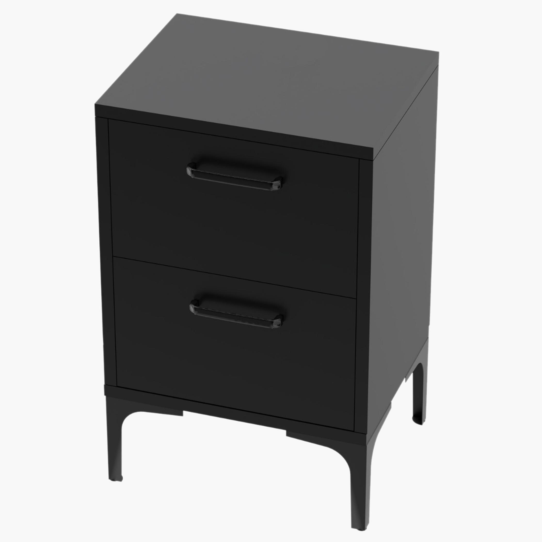 Wooden Nightstand with 2 Drawers - 38x30x60 cm-furniture-bedroom-nightstands-image-1