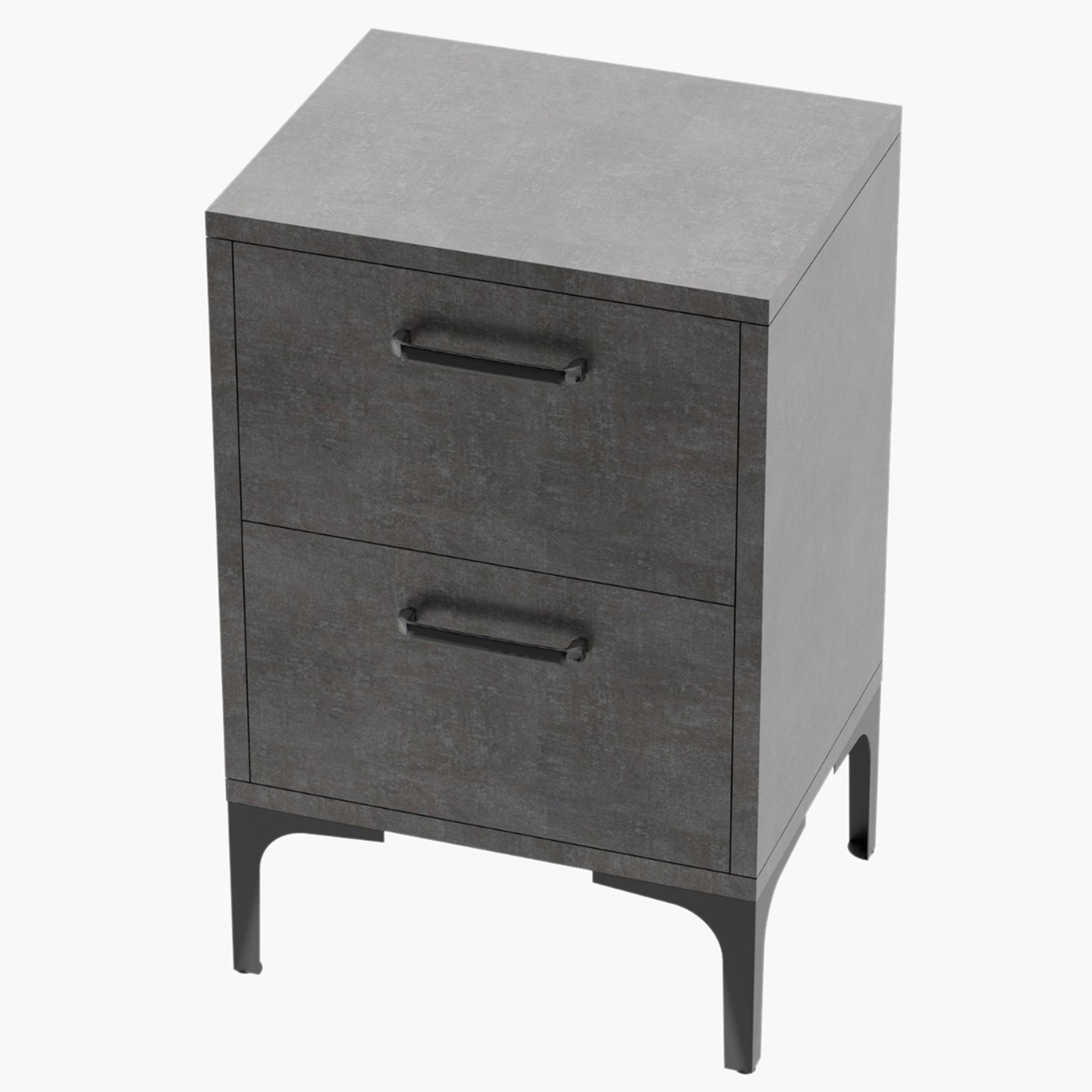 Modern Night Stand with 2 Drawers - 38x30x60 cm-furniture-bedroom-nightstands-image-1
