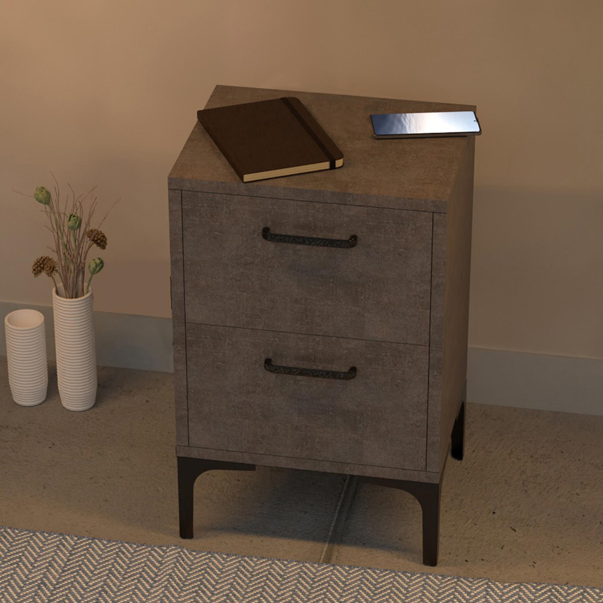 Modern Night Stand with 2 Drawers - 38x30x60 cm-furniture-bedroom-nightstands-image-3
